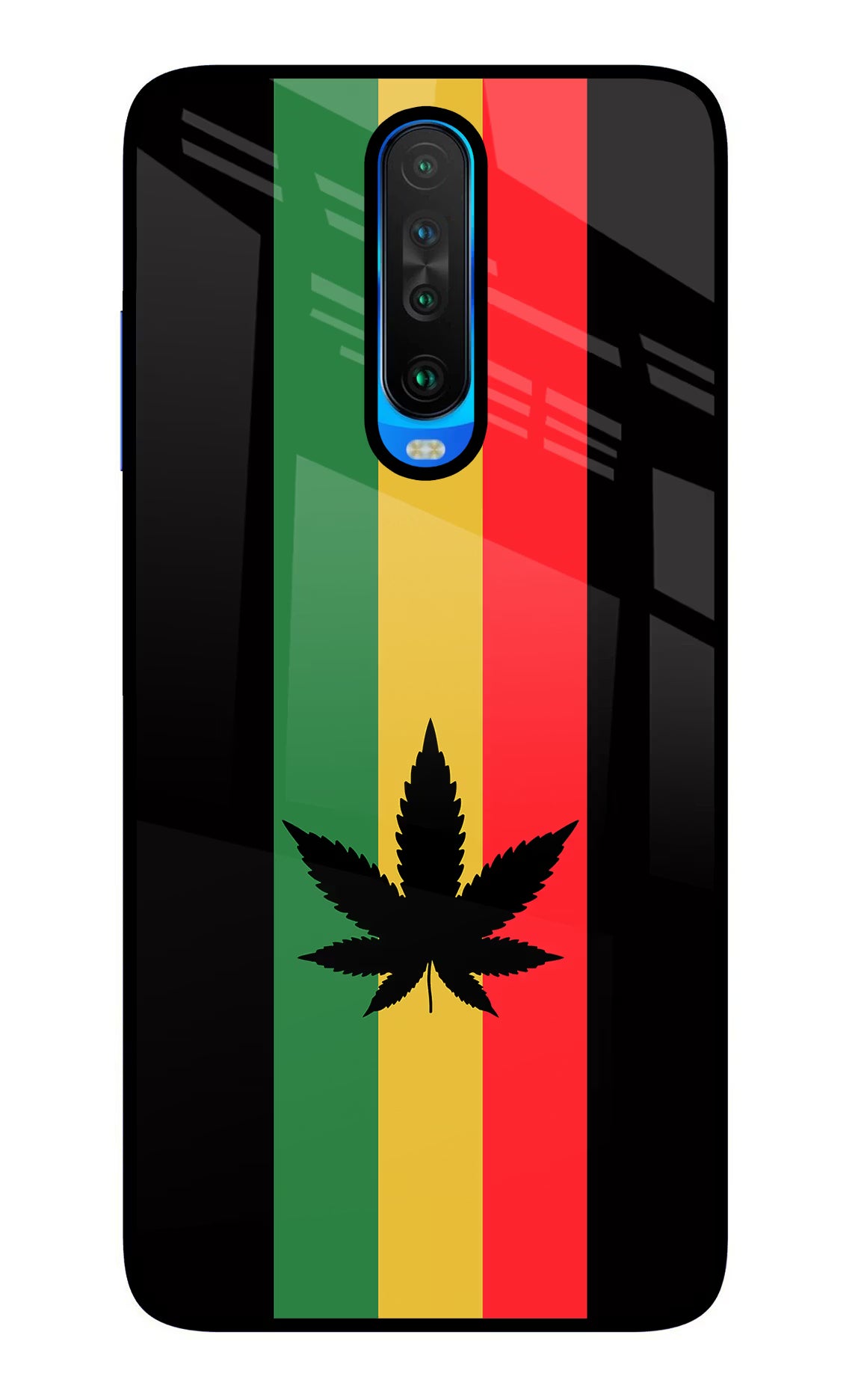 Weed Flag Poco X2 Back Cover - Weed Flag Poco X2 Glass Case Back Cover by Casekaro Weed Flag Poco X2 Glass Case Back Cover by Casekaro