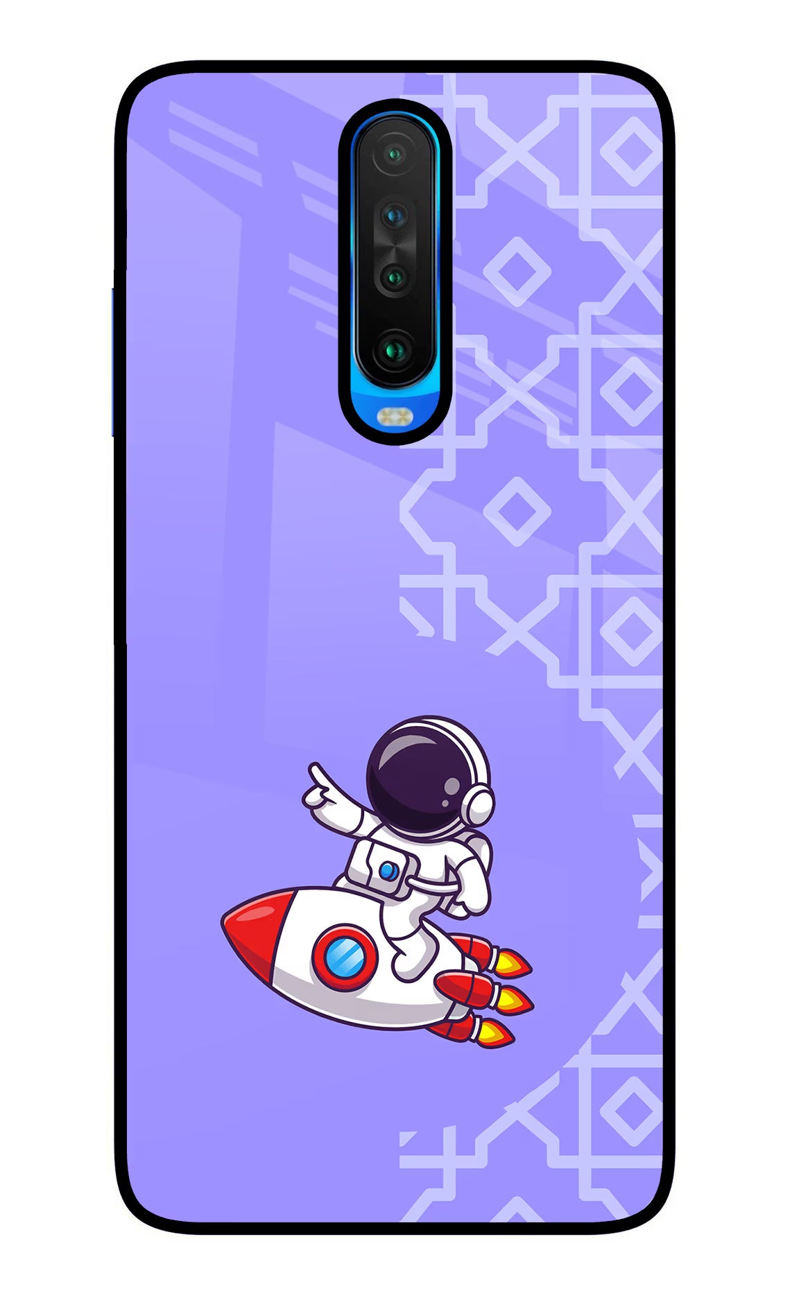 Cute Astronaut Poco X2 Glass Case - Cute Astronaut Poco X2 Glass Case Cute Astronaut Poco X2 Glass Case