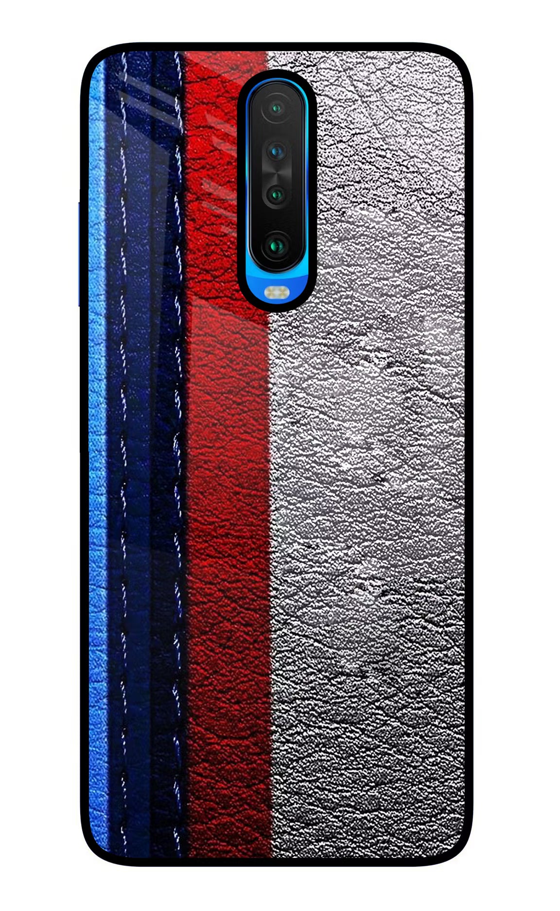 BMW Stripes Poco X2 Back Cover - BMW Stripes Poco X2 Glass Case Back Cover by Casekaro BMW Stripes Poco X2 Glass Case Back Cover by Casekaro