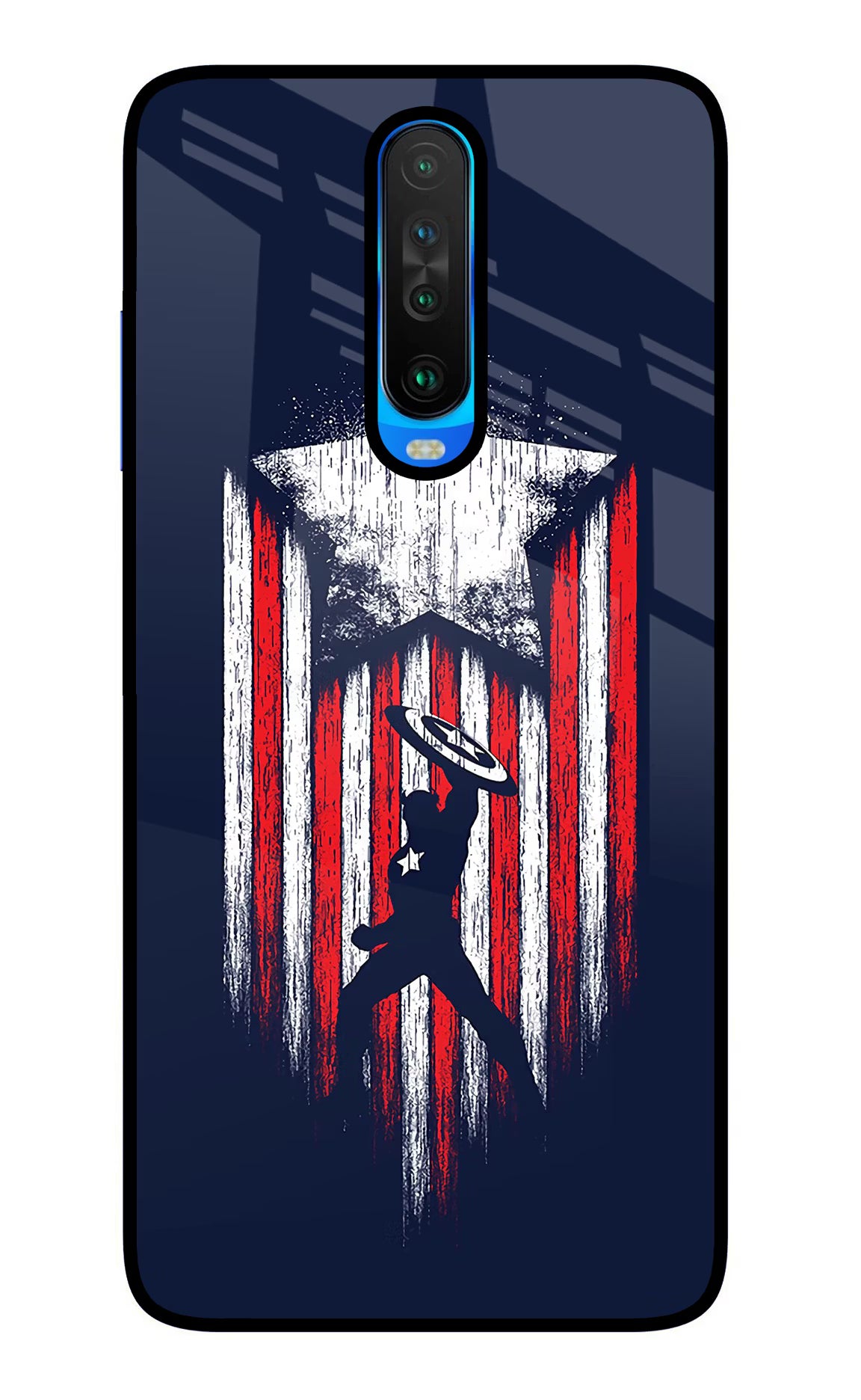 Captain America Marvel Art Poco X2 Back Cover - Captain America Marvel Art Poco X2 Glass Case Back Cover by Casekaro Captain America Marvel Art Poco X2 Glass Case Back Cover by Casekaro