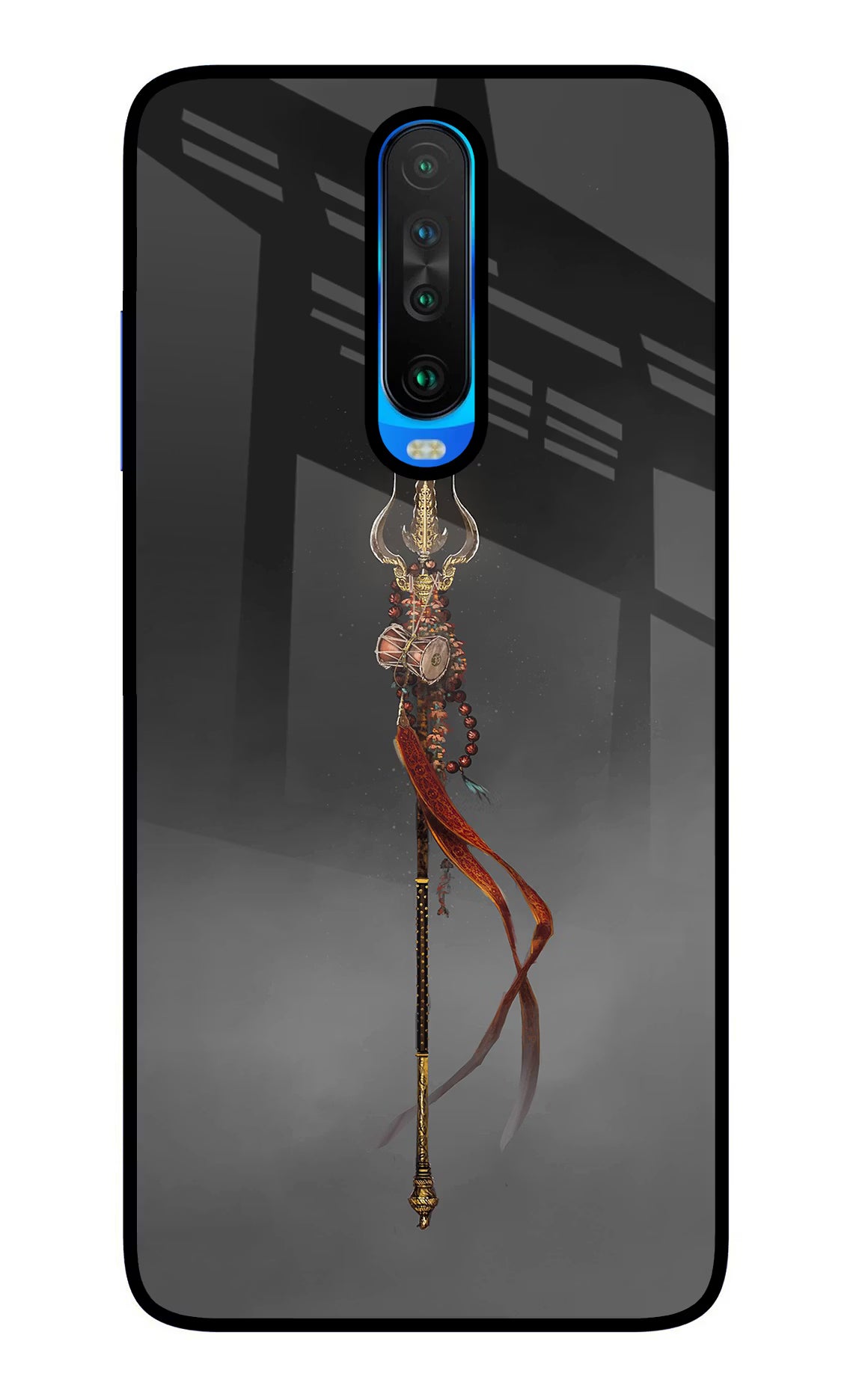 Shiv Trishul Poco X2 Back Cover - Shiv Trishul Poco X2 Glass Case Back Cover by Casekaro Shiv Trishul Poco X2 Glass Case Back Cover by Casekaro