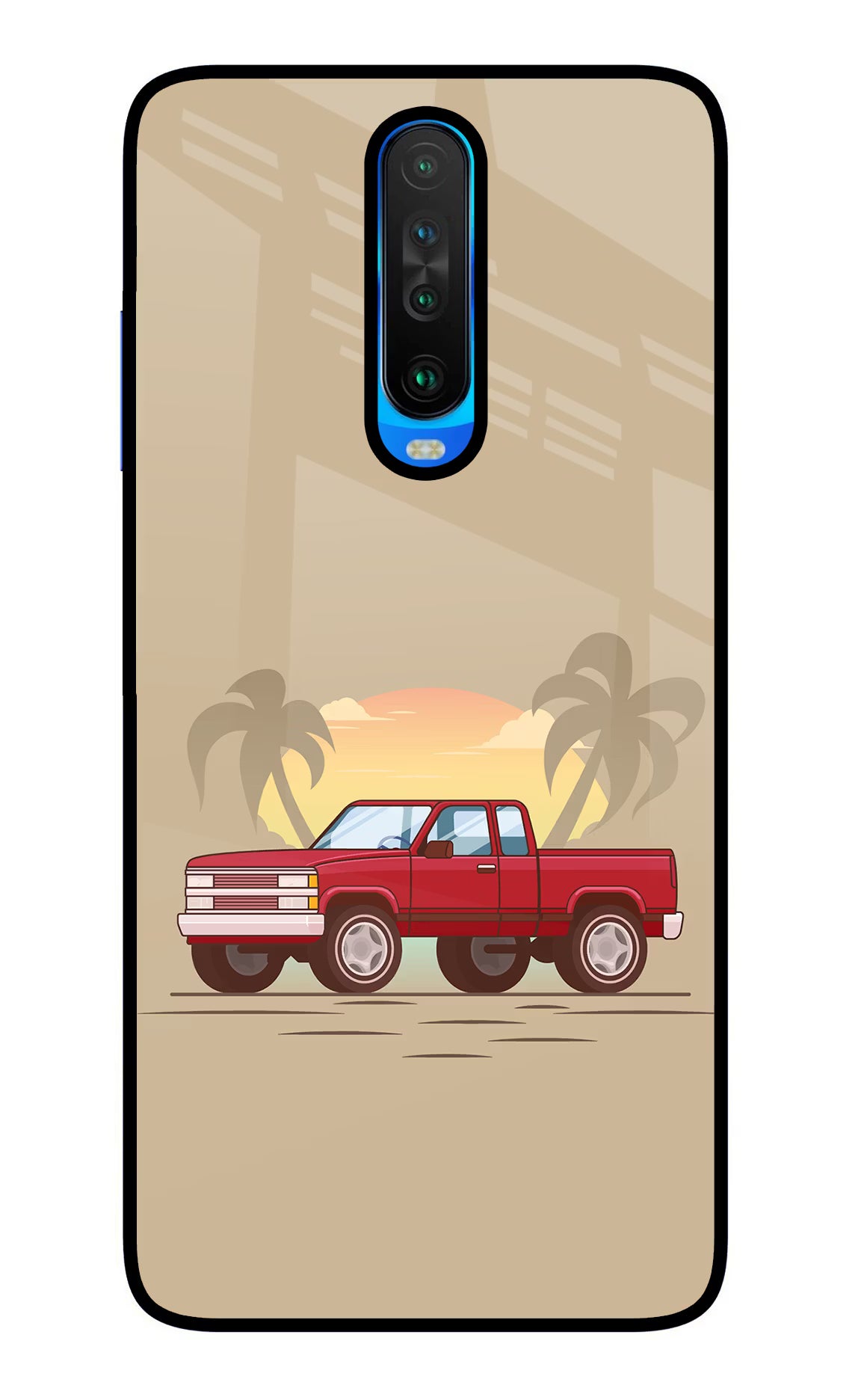 Desert Classic Drive Poco X2 Back Cover - Desert Classic Drive Poco X2 Glass Case Back Cover by Casekaro Desert Classic Drive Poco X2 Glass Case Back Cover by Casekaro