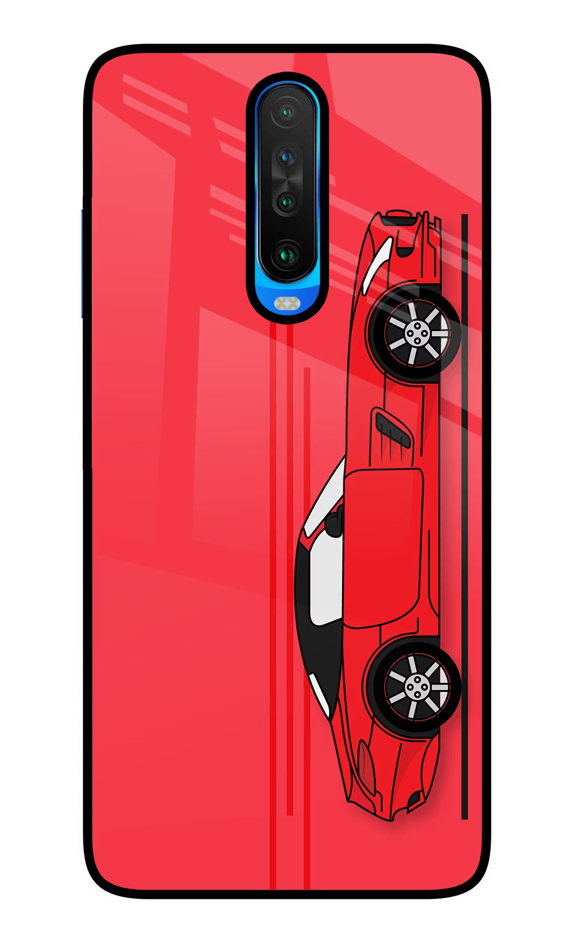 Red Velocity Poco X2 Back Cover - Red Velocity Poco X2 Glass Case Back Cover by Casekaro Red Velocity Poco X2 Glass Case Back Cover by Casekaro