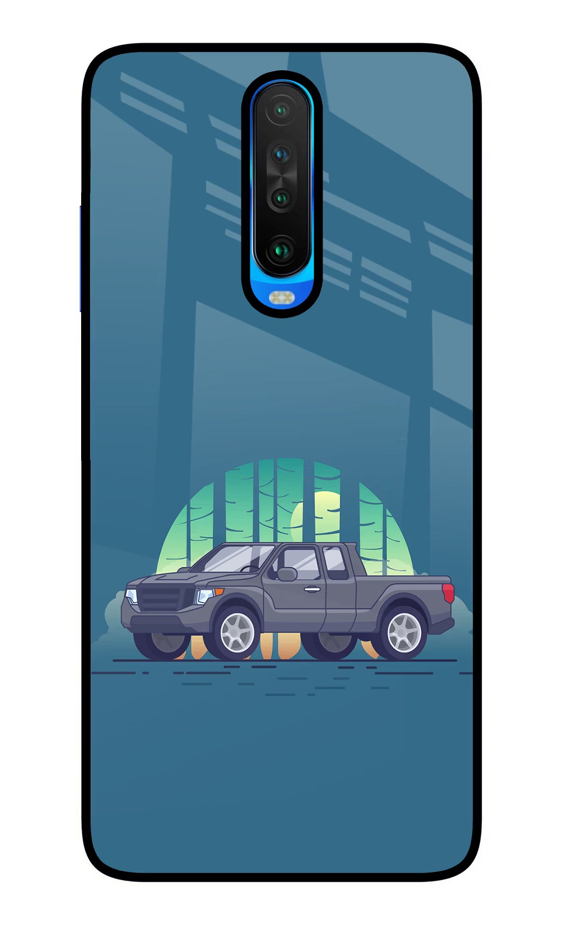Retro Garage Vibe Poco X2 Back Cover - Retro Garage Vibe Poco X2 Glass Case Back Cover by Casekaro Retro Garage Vibe Poco X2 Glass Case Back Cover by Casekaro
