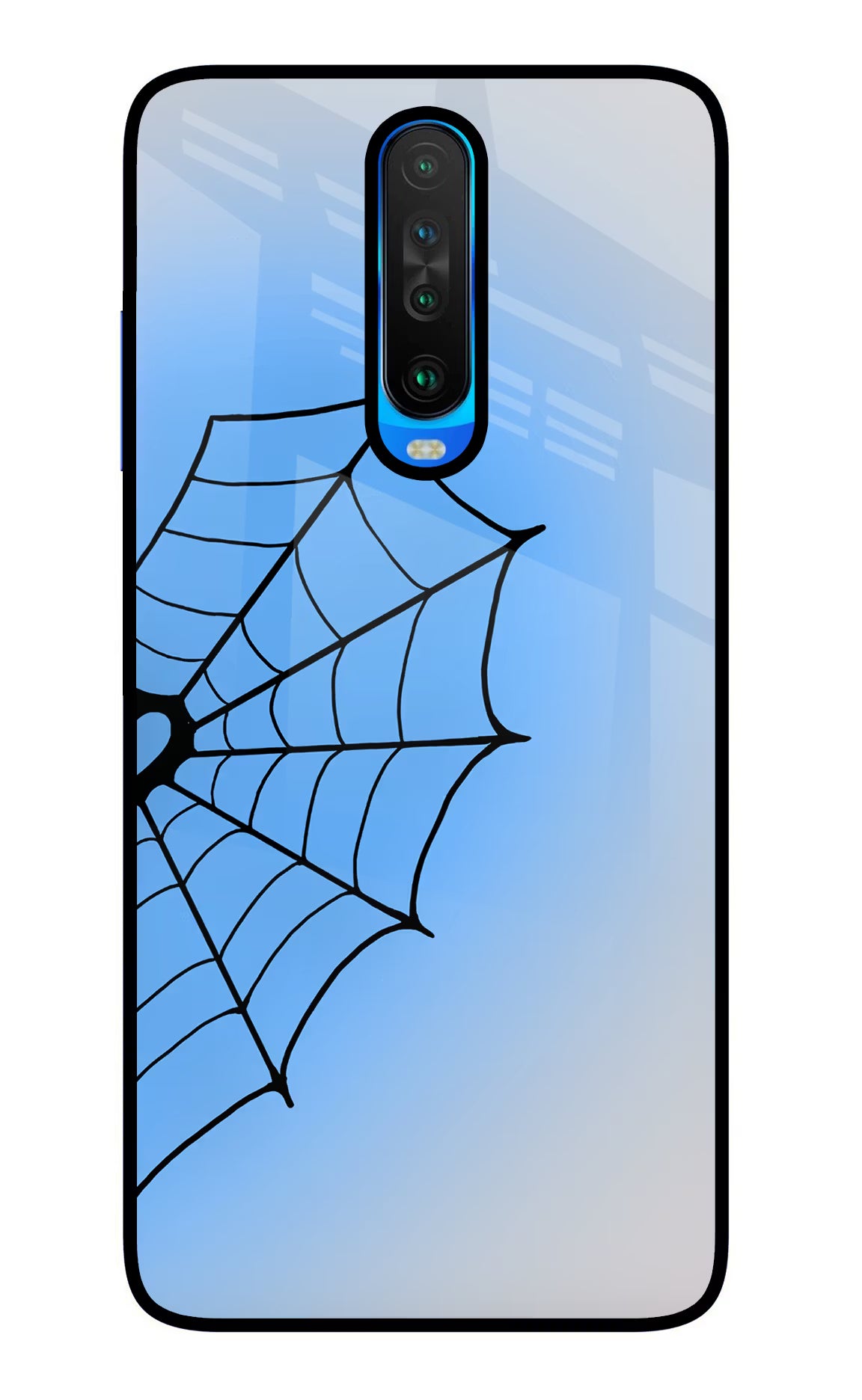 Blue Web Poco X2 Glass Case - Blue Web Poco X2 Glass Case Blue Web Poco X2 Glass Case