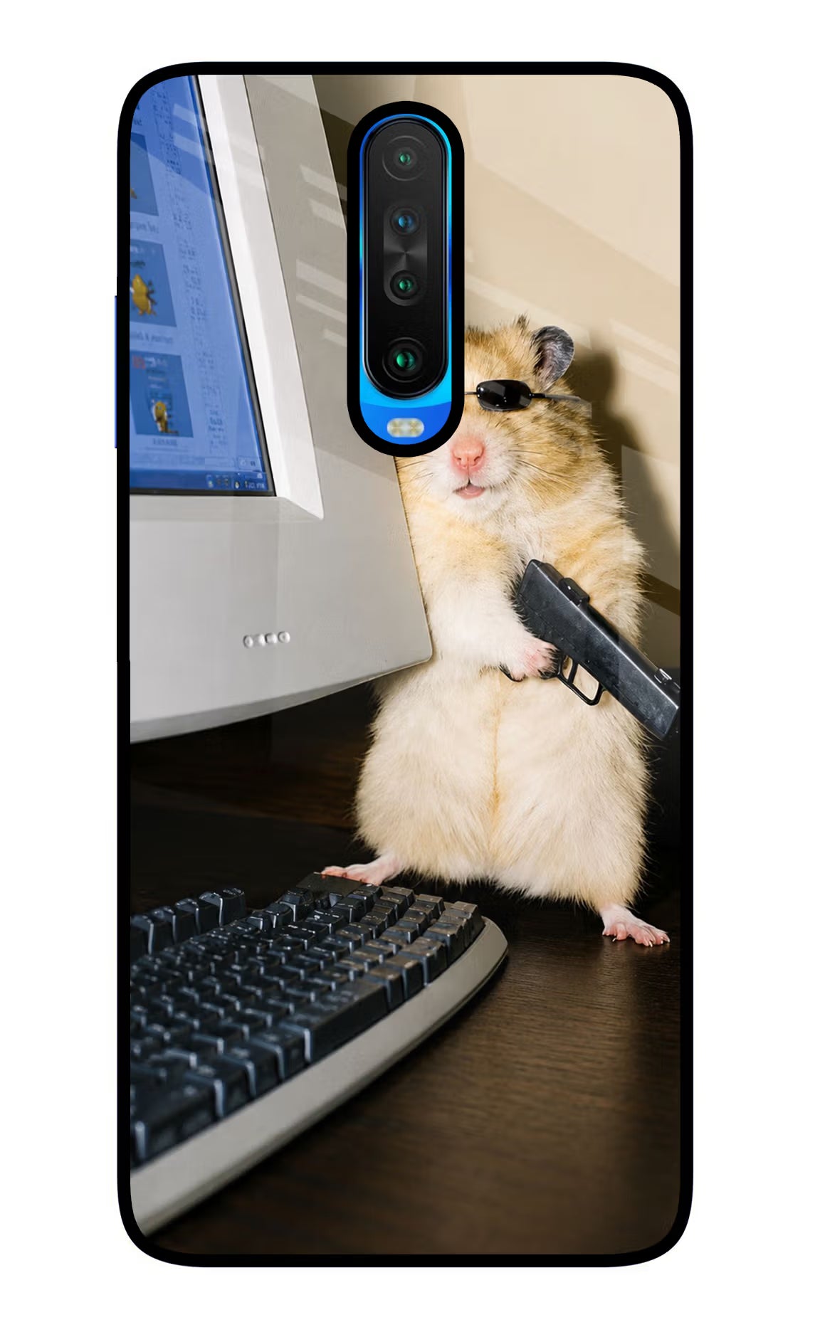 Hacker Hamster Poco X2 Glass Case - Hacker Hamster Poco X2 Glass Case Hacker Hamster Poco X2 Glass Case