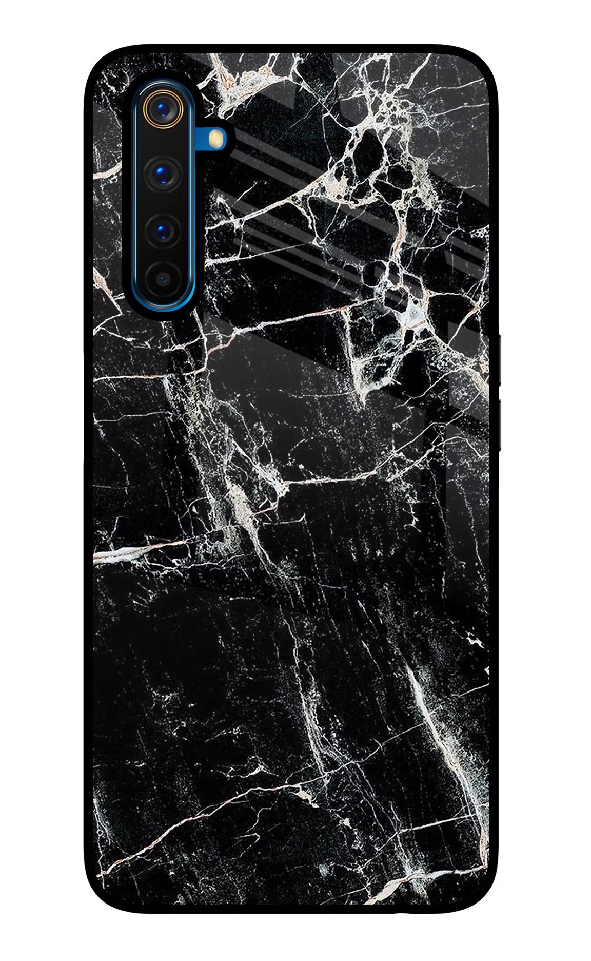 Black Marble Texture Realme 6 Pro Back Cover - Black Marble Texture Realme 6 Pro Glass Case Back Cover by Casekaro Black Marble Texture Realme 6 Pro Glass Case Back Cover by Casekaro