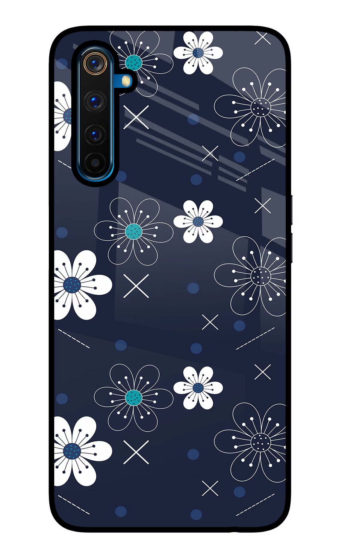 Flowers Realme 6 Pro Back Cover - Flowers Realme 6 Pro Glass Case Back Cover by Casekaro Flowers Realme 6 Pro Glass Case Back Cover by Casekaro