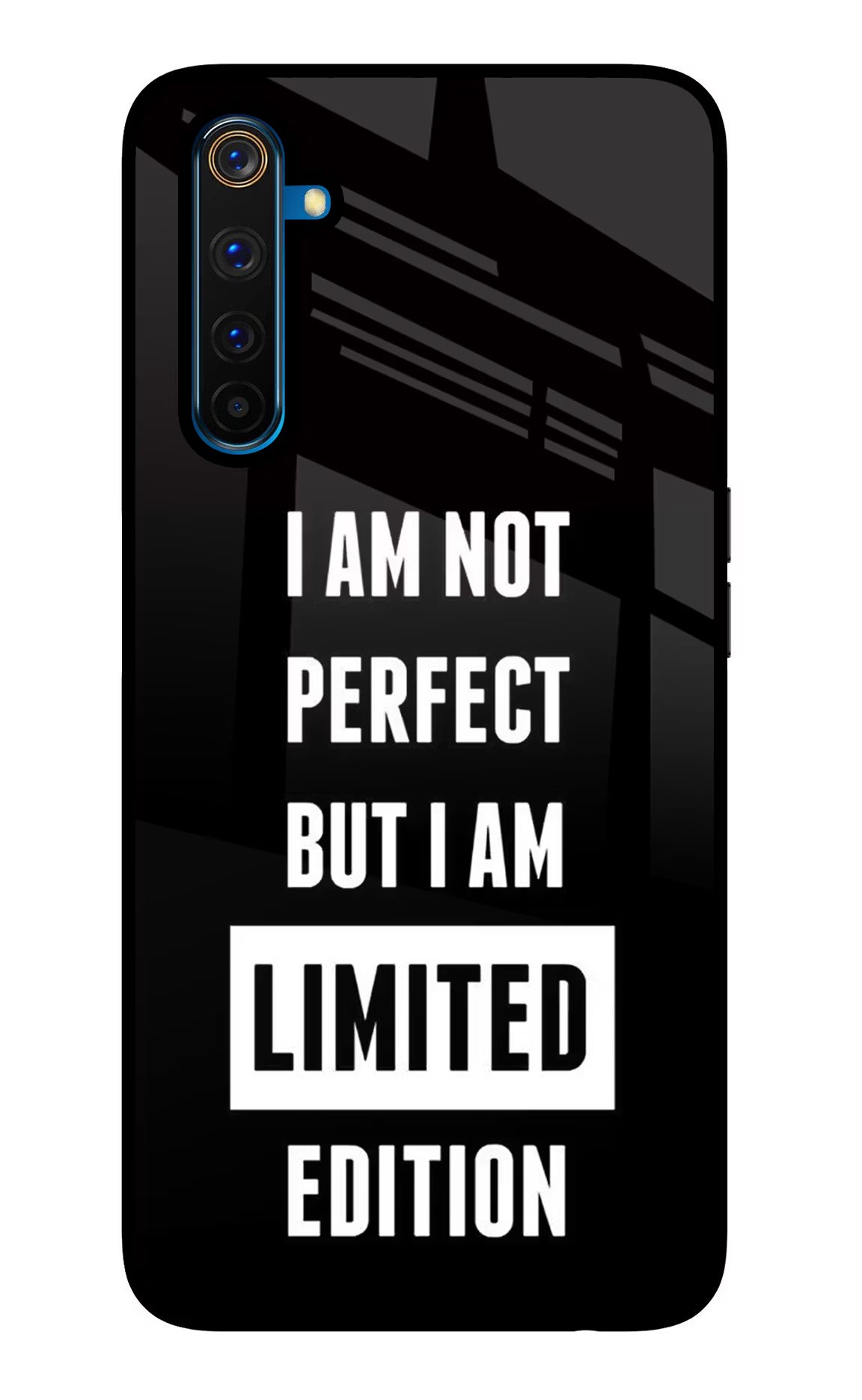 I Am Not Perfect But I Am Limited Edition Realme 6 Pro Back Cover - I Am Not Perfect But I Am Limited Edition Realme 6 Pro Glass Case Back Cover by Casekaro I Am Not Perfect But I Am Limited Edition Realme 6 Pro Glass Case Back Cover by Casekaro