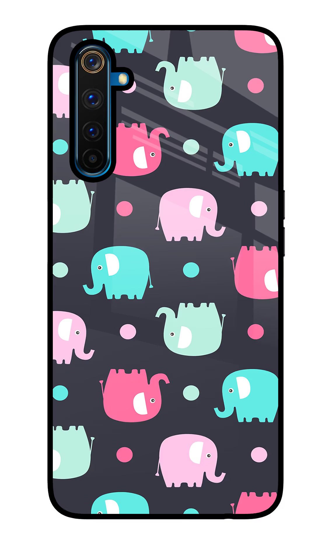 Elephants Realme 6 Pro Back Cover - Elephants Realme 6 Pro Glass Case Back Cover by Casekaro Elephants Realme 6 Pro Glass Case Back Cover by Casekaro