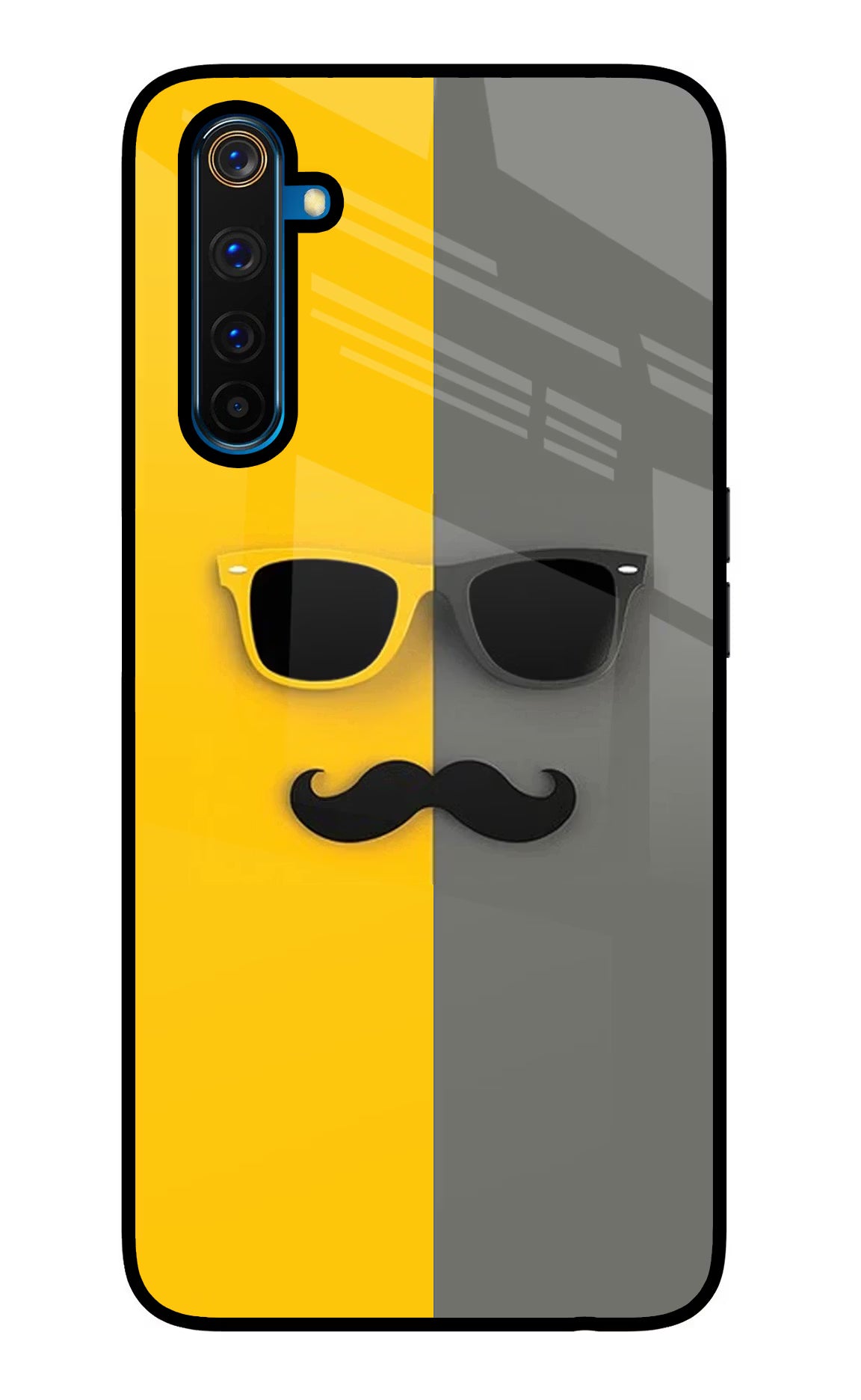 Sunglasses with Mustache Realme 6 Pro Glass Case - Sunglasses with Mustache Realme 6 Pro Glass Case Sunglasses with Mustache Realme 6 Pro Glass Case