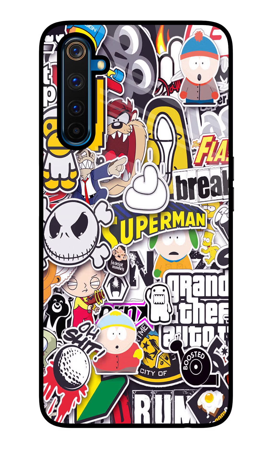 Sticker Bomb Realme 6 Pro Glass Case - Sticker Bomb Realme 6 Pro Glass Case Sticker Bomb Realme 6 Pro Glass Case