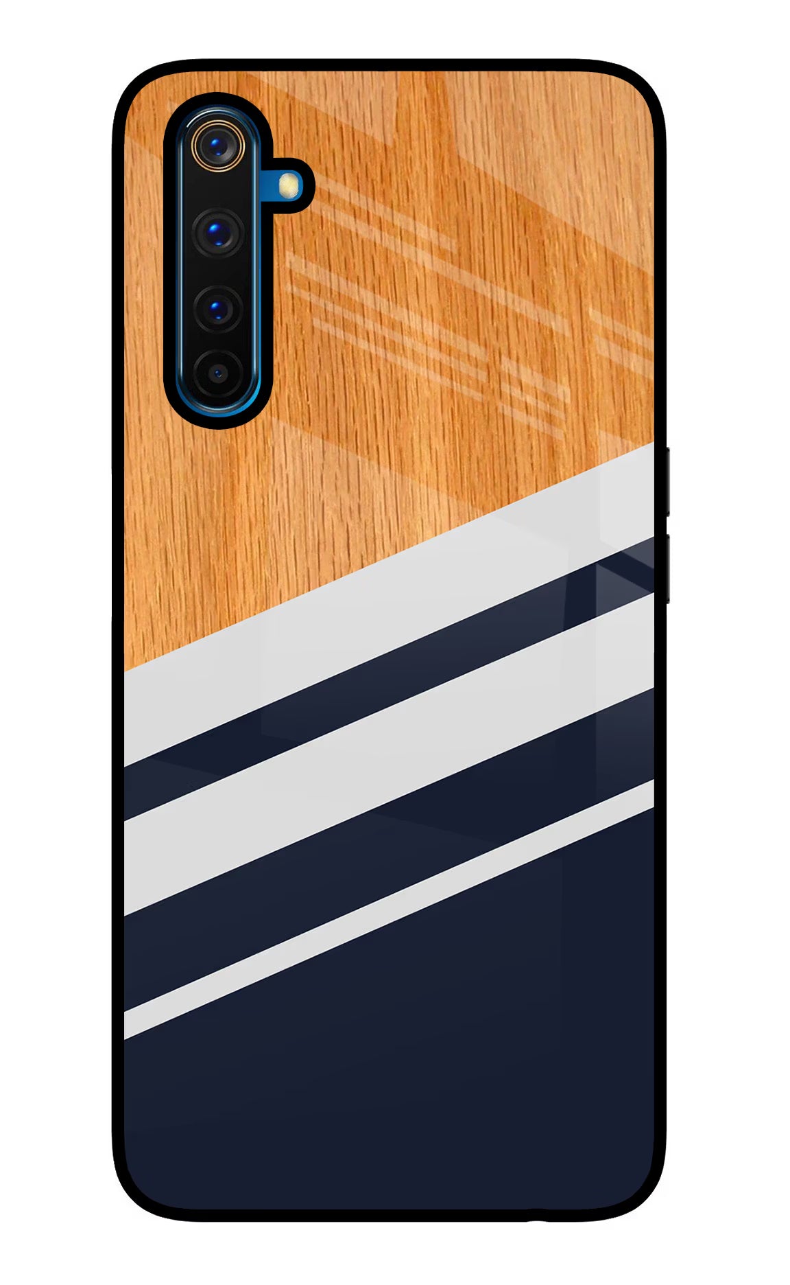 Blue and white wooden Realme 6 Pro Glass Case - Blue and white wooden Realme 6 Pro Glass Case Blue and white wooden Realme 6 Pro Glass Case