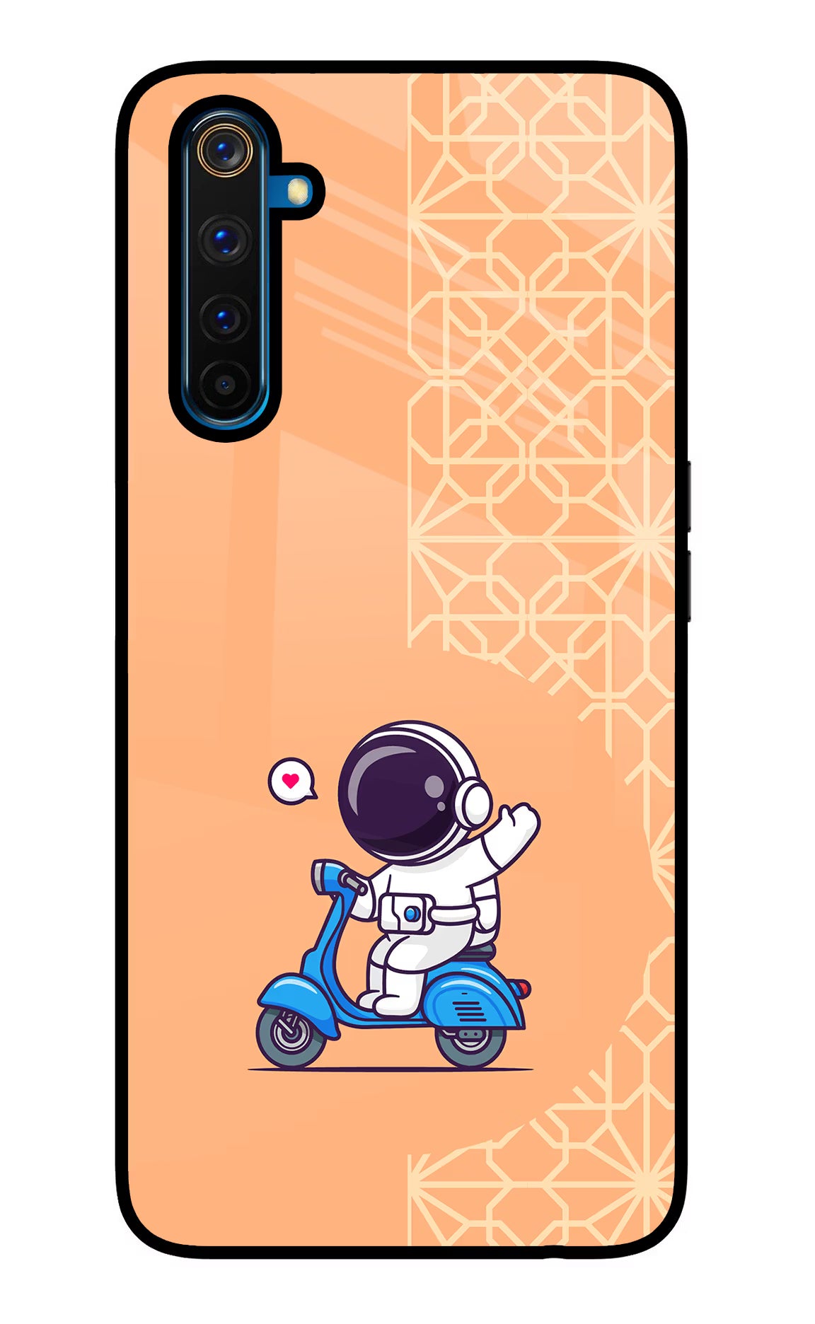 Cute Astronaut Riding Realme 6 Pro Glass Case - Cute Astronaut Riding Realme 6 Pro Glass Case Cute Astronaut Riding Realme 6 Pro Glass Case
