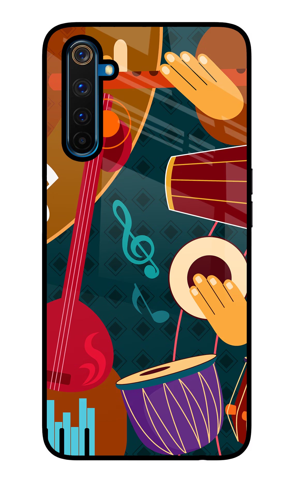 Music Instrument Realme 6 Pro Back Cover - Music Instrument Realme 6 Pro Glass Case Back Cover by Casekaro Music Instrument Realme 6 Pro Glass Case Back Cover by Casekaro