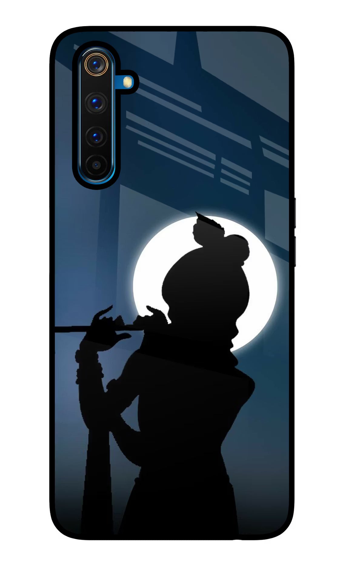 Shri Krishna Silhouette Realme 6 Pro Back Cover - Shri Krishna Silhouette Realme 6 Pro Glass Case Back Cover by Casekaro Shri Krishna Silhouette Realme 6 Pro Glass Case Back Cover by Casekaro