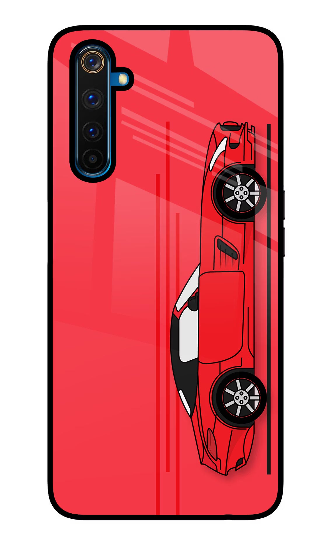 Red Velocity Realme 6 Pro Back Cover - Red Velocity Realme 6 Pro Glass Case Back Cover by Casekaro Red Velocity Realme 6 Pro Glass Case Back Cover by Casekaro