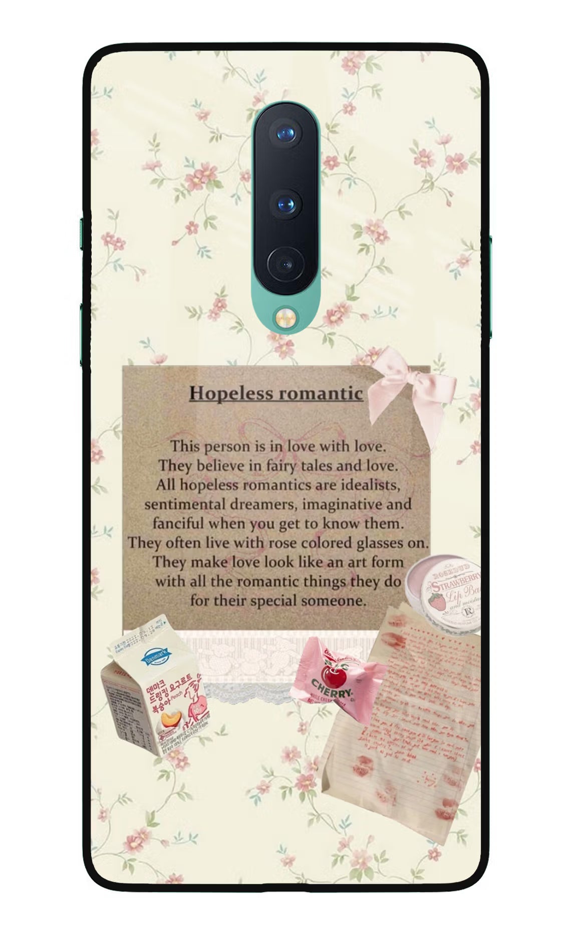 Hopeless Romantic Oneplus 8 Glass Case - Hopeless Romantic Oneplus 8 Glass Case Hopeless Romantic Oneplus 8 Glass Case