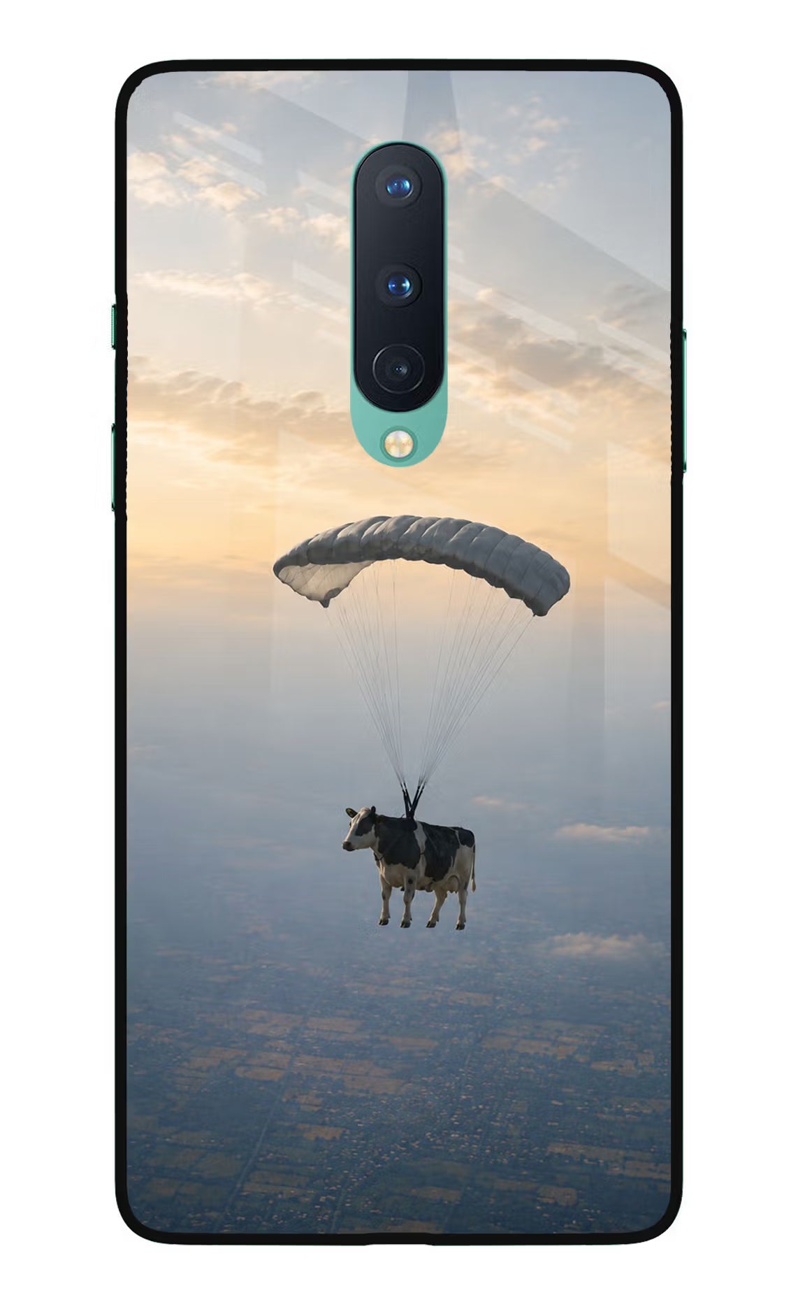 Skydiving Cow Oneplus 8 Glass Case - Skydiving Cow Oneplus 8 Glass Case Skydiving Cow Oneplus 8 Glass Case