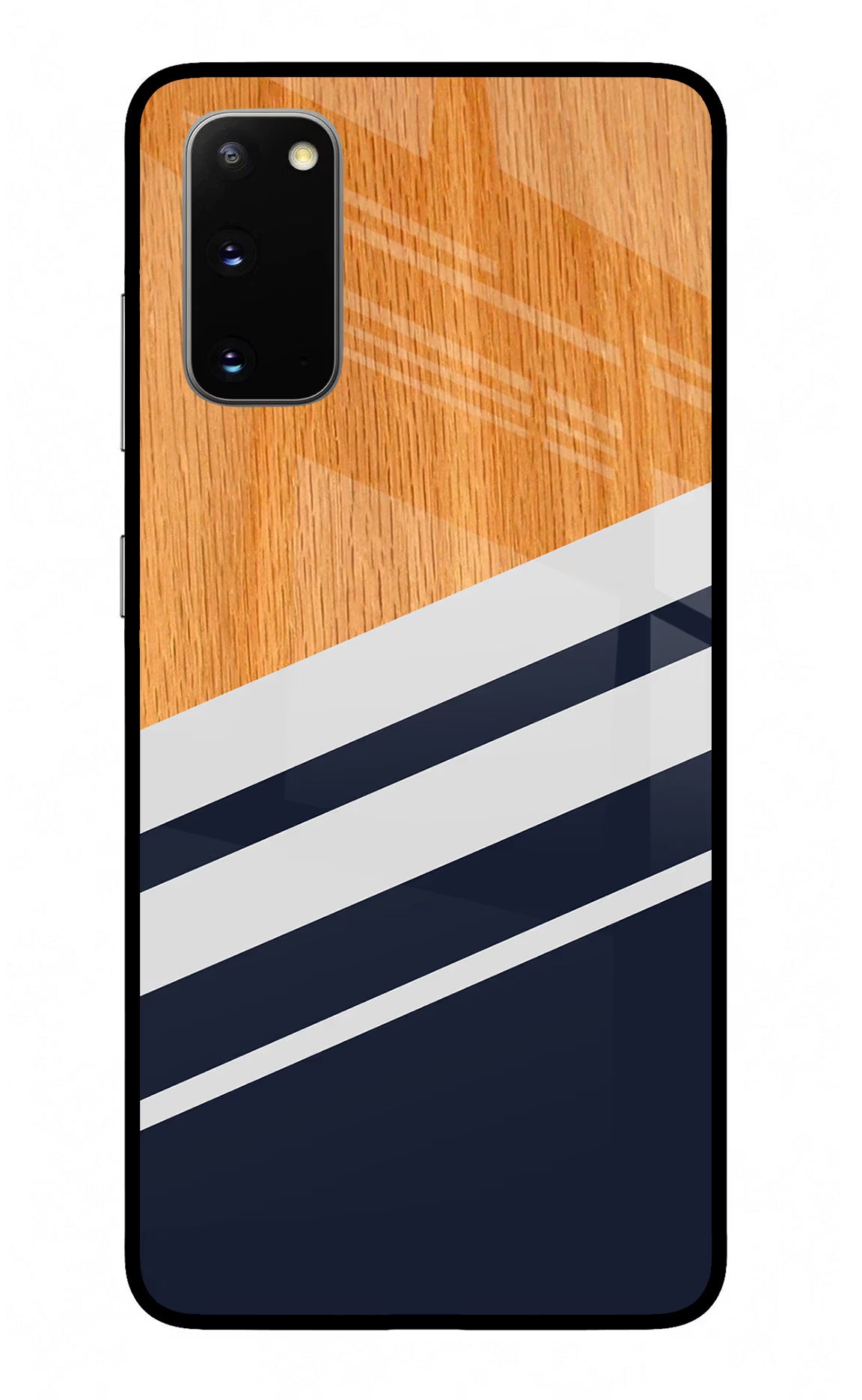 Blue and white wooden Samsung S20 Glass Case - Blue and white wooden Samsung S20 Glass Case Blue and white wooden Samsung S20 Glass Case