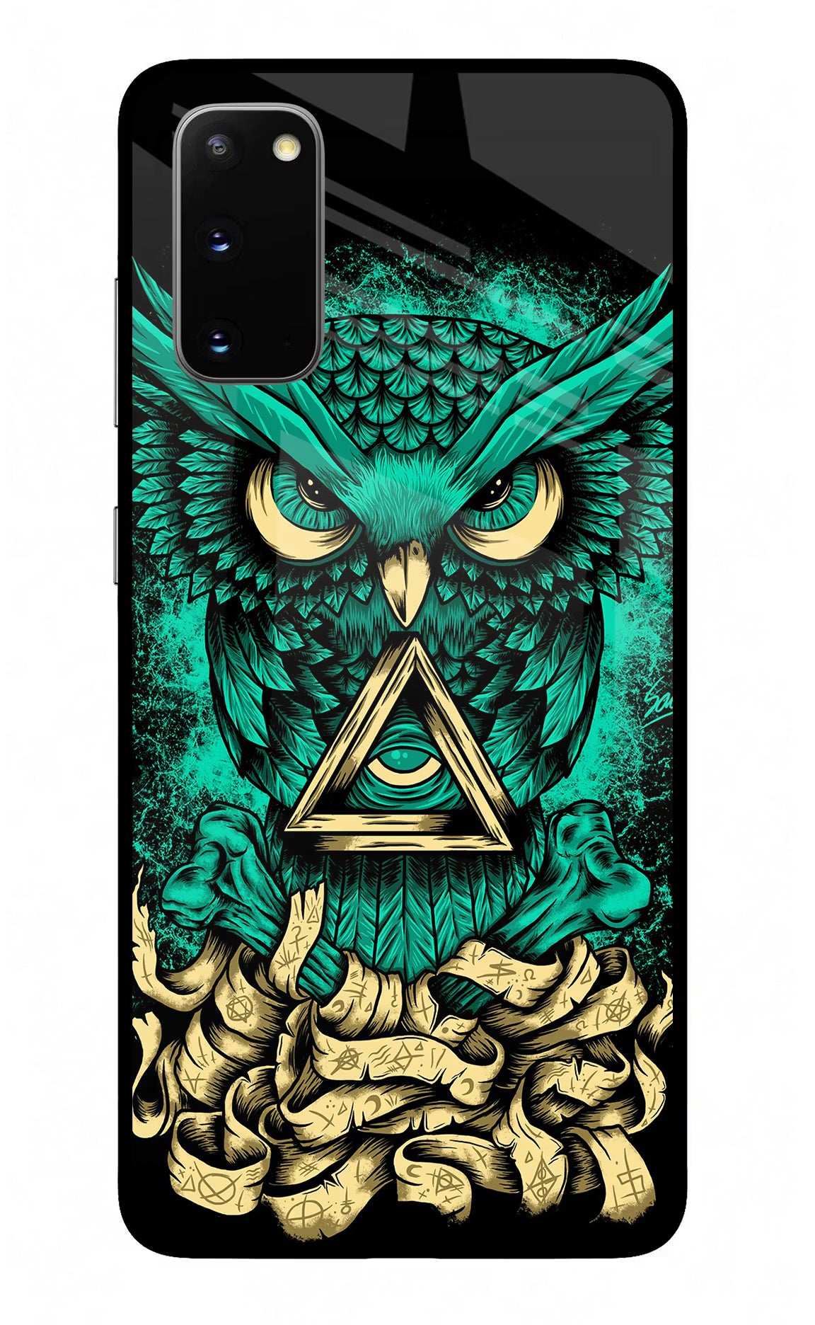 Green Owl Samsung S20 Glass Case - Green Owl Samsung S20 Glass Case Green Owl Samsung S20 Glass Case