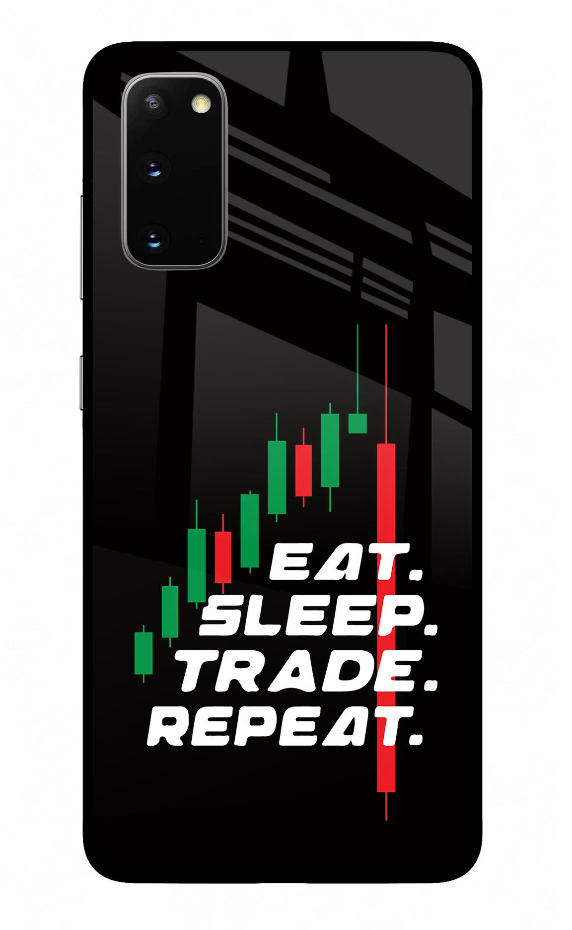 Eat Sleep Trade Repeat Samsung S20 Glass Case - Eat Sleep Trade Repeat Samsung S20 Glass Case Eat Sleep Trade Repeat Samsung S20 Glass Case