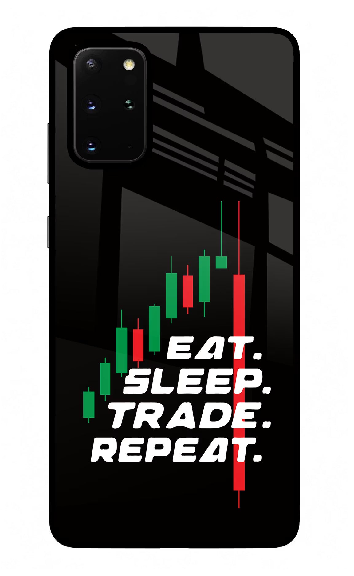 Eat Sleep Trade Repeat Samsung S20 Plus Glass Case - Eat Sleep Trade Repeat Samsung S20 Plus Glass Case Eat Sleep Trade Repeat Samsung S20 Plus Glass Case