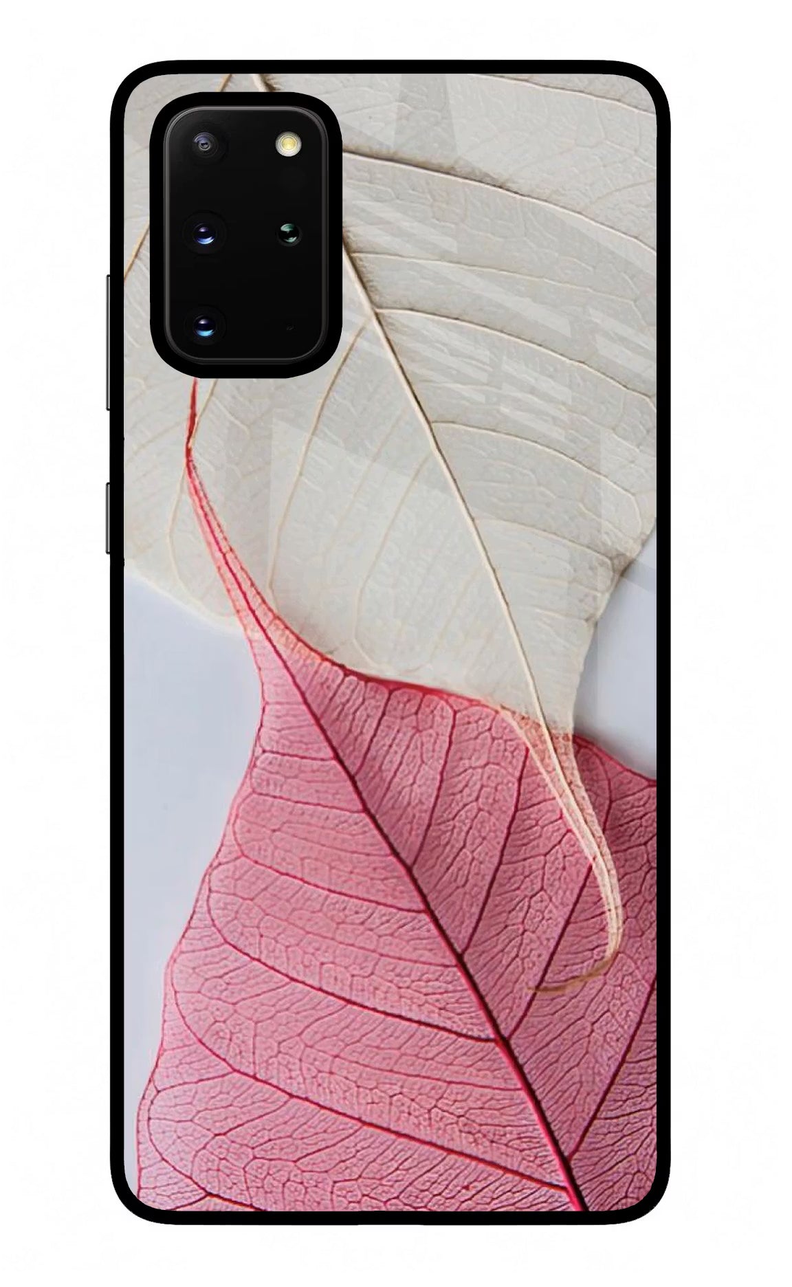 White Pink Leaf Samsung S20 Plus Glass Case - White Pink Leaf Samsung S20 Plus Glass Case White Pink Leaf Samsung S20 Plus Glass Case