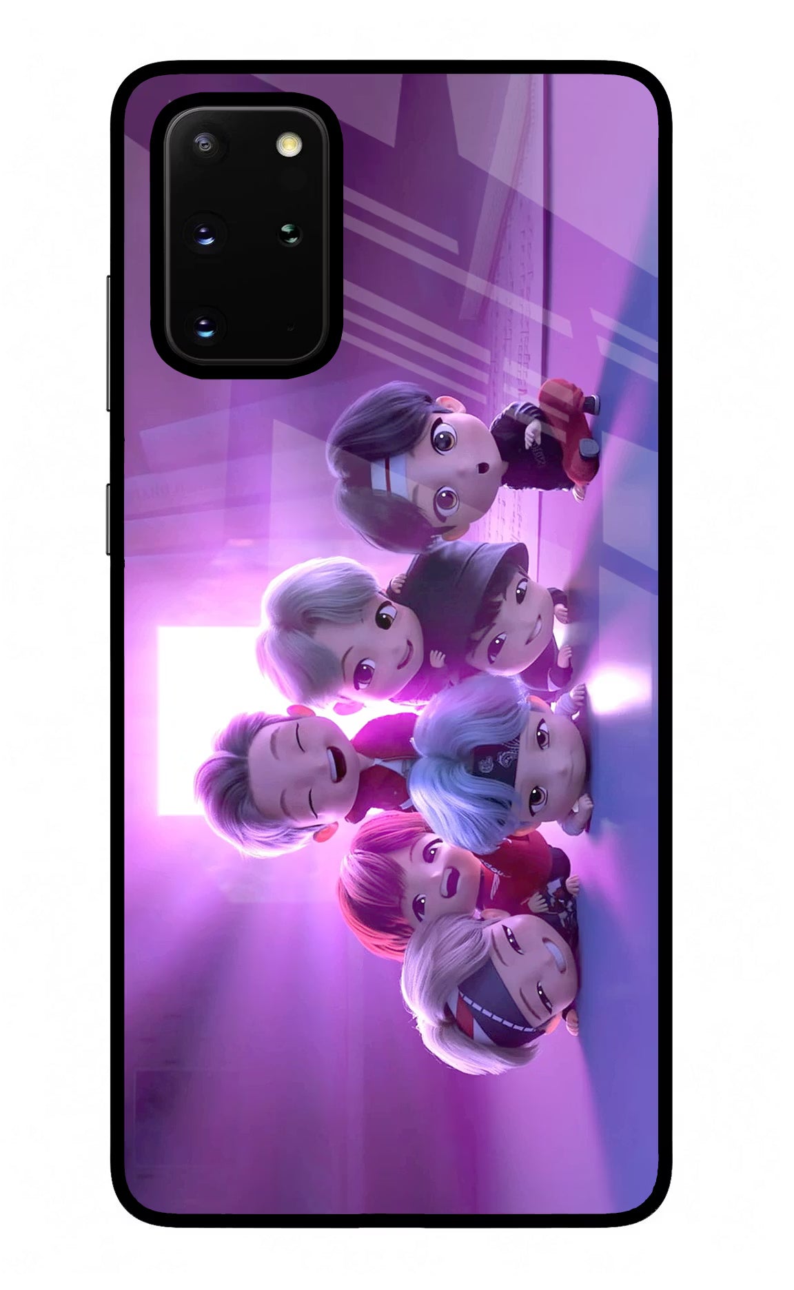 BTS Chibi Samsung S20 Plus Back Cover - BTS Chibi Samsung S20 Plus Glass Case Back Cover by Casekaro BTS Chibi Samsung S20 Plus Glass Case Back Cover by Casekaro