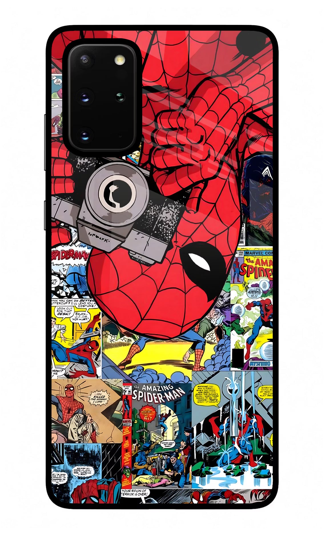 Spider Man Samsung S20 Plus Back Cover - Spider Man Samsung S20 Plus Glass Case Back Cover by Casekaro Spider Man Samsung S20 Plus Glass Case Back Cover by Casekaro