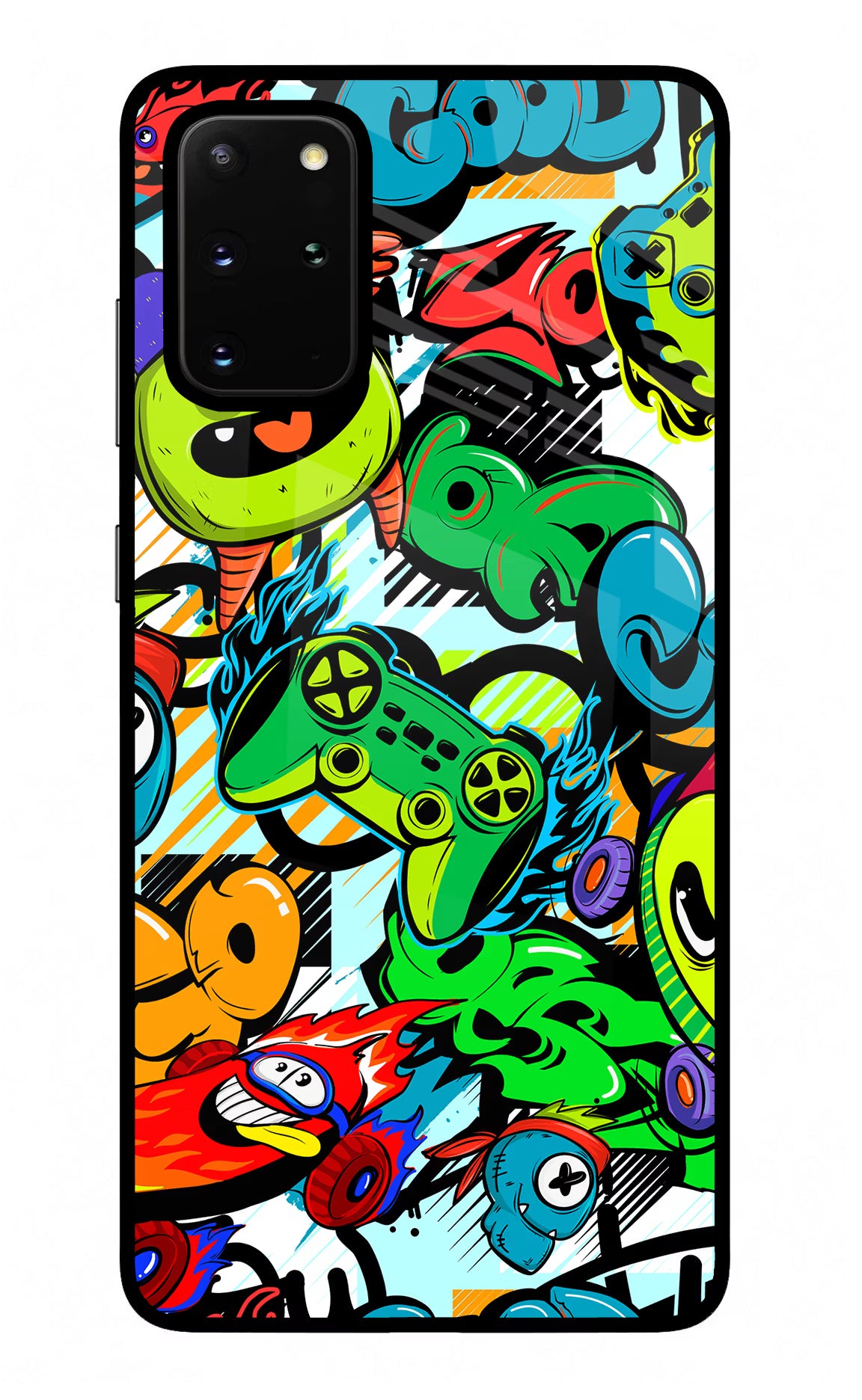 Game Doodle Samsung S20 Plus Back Cover - Game Doodle Samsung S20 Plus Glass Case Back Cover by Casekaro Game Doodle Samsung S20 Plus Glass Case Back Cover by Casekaro