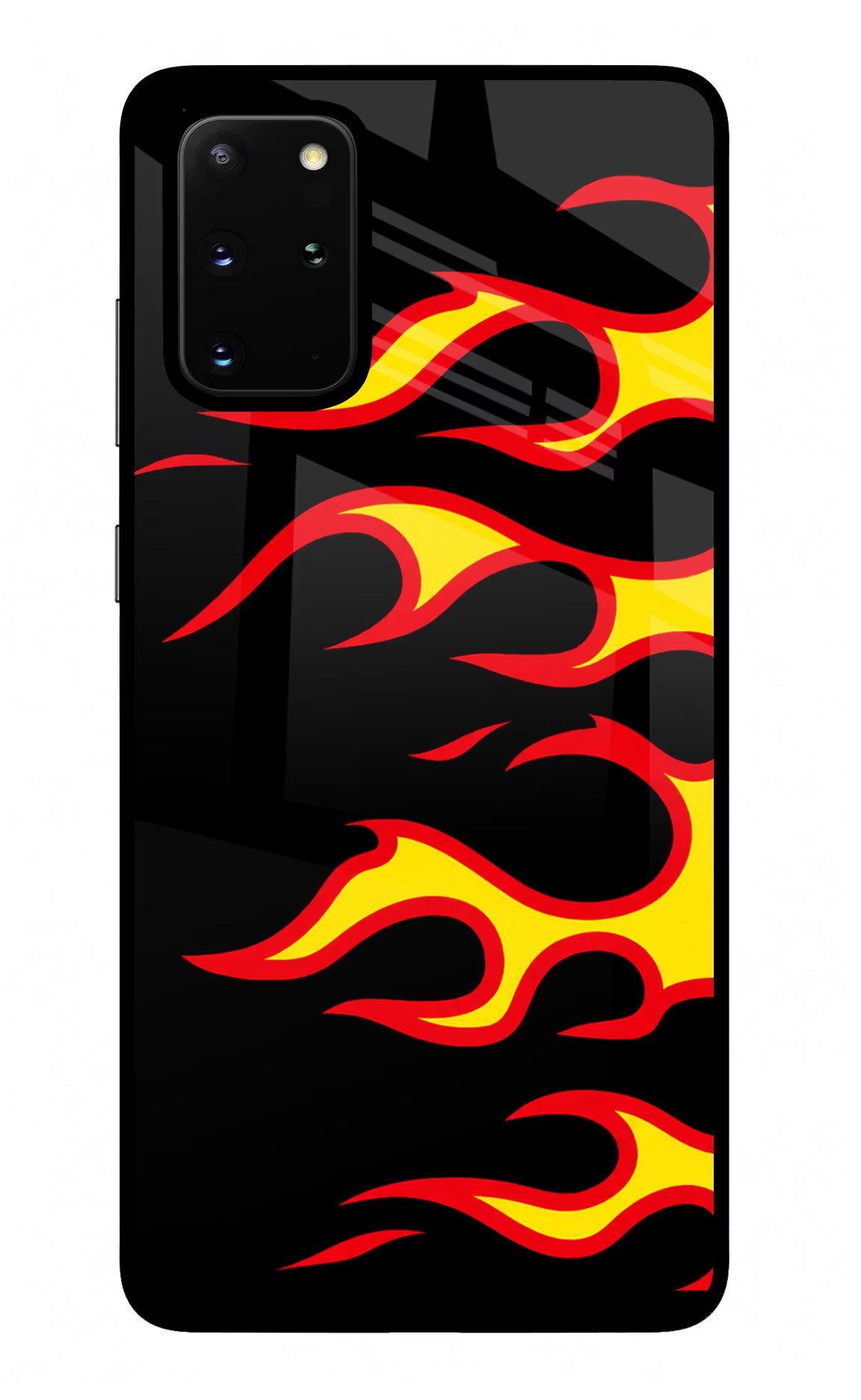 Side Sweep Flames Samsung S20 Plus Glass Case - Side Sweep Flames Samsung S20 Plus Glass Case Side Sweep Flames Samsung S20 Plus Glass Case