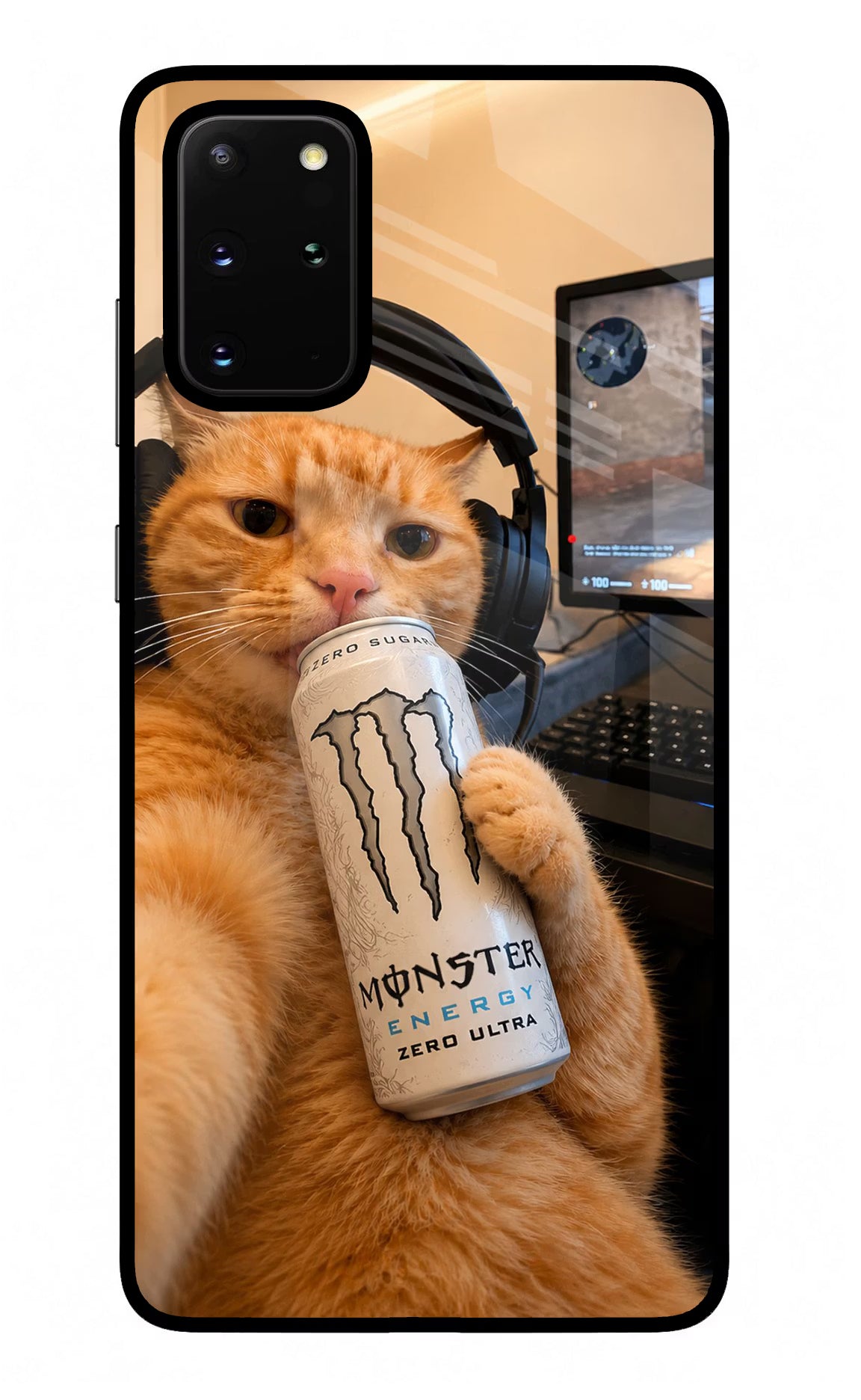 Gamer Cat Energy Samsung S20 Plus Glass Case - Gamer Cat Energy Samsung S20 Plus Glass Case Gamer Cat Energy Samsung S20 Plus Glass Case