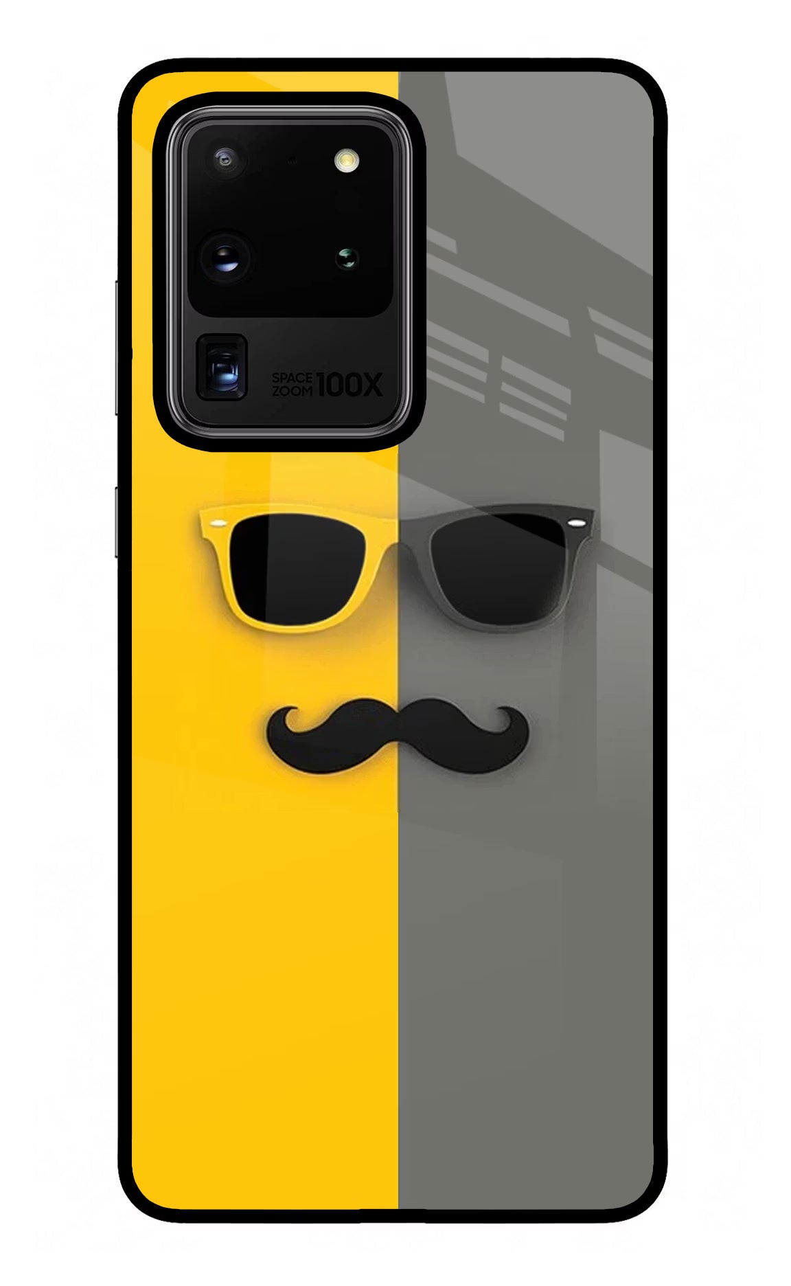 Sunglasses with Mustache Samsung S20 Ultra Back Cover - Sunglasses with Mustache Samsung S20 Ultra Glass Case Back Cover by Casekaro Sunglasses with Mustache Samsung S20 Ultra Glass Case Back Cover by Casekaro