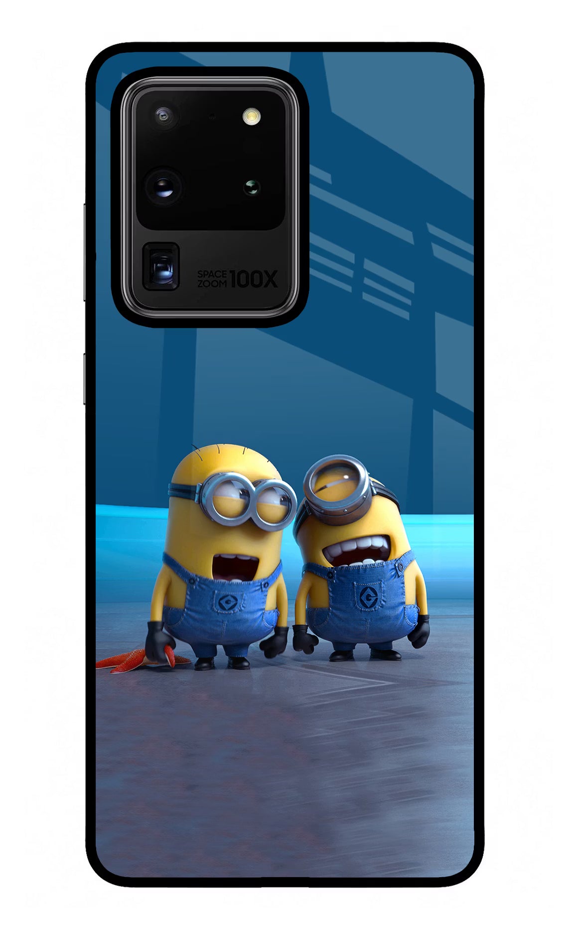 Minion Laughing Samsung S20 Ultra Back Cover - Minion Laughing Samsung S20 Ultra Glass Case Back Cover by Casekaro Minion Laughing Samsung S20 Ultra Glass Case Back Cover by Casekaro