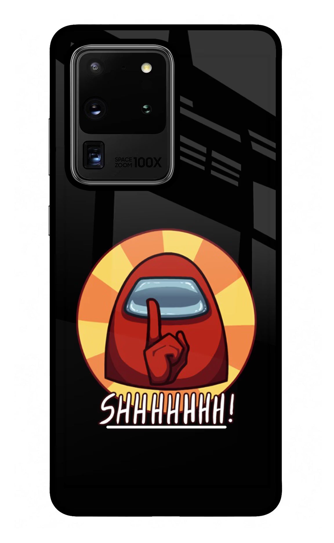 Among Us Shhh! Samsung S20 Ultra Back Cover - Among Us Shhh! Samsung S20 Ultra Glass Case Back Cover by Casekaro Among Us Shhh! Samsung S20 Ultra Glass Case Back Cover by Casekaro