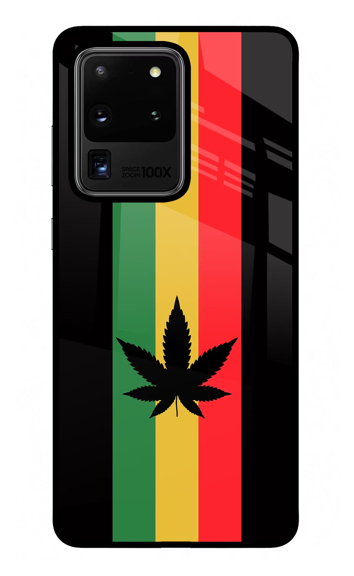 Weed Flag Samsung S20 Ultra Back Cover - Weed Flag Samsung S20 Ultra Glass Case Back Cover by Casekaro Weed Flag Samsung S20 Ultra Glass Case Back Cover by Casekaro