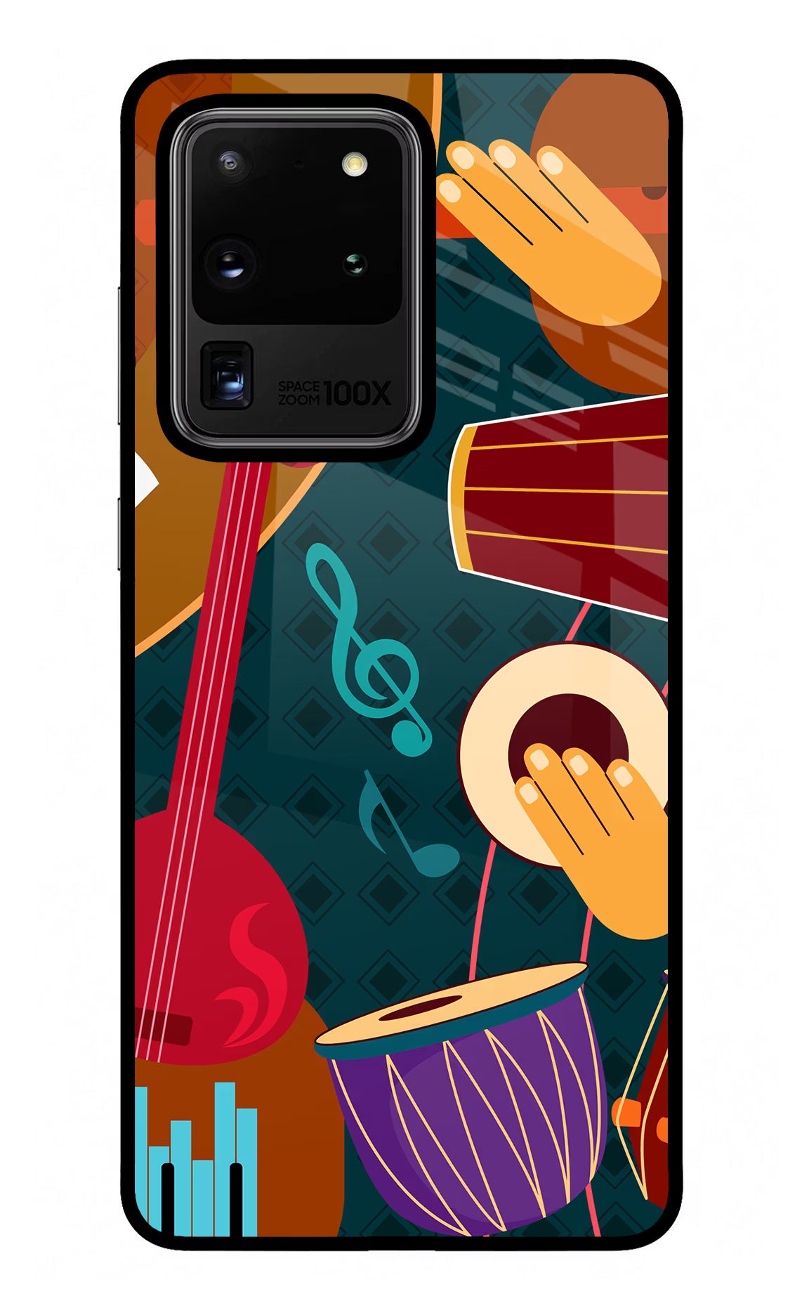 Music Instrument Samsung S20 Ultra Back Cover - Music Instrument Samsung S20 Ultra Glass Case Back Cover by Casekaro Music Instrument Samsung S20 Ultra Glass Case Back Cover by Casekaro
