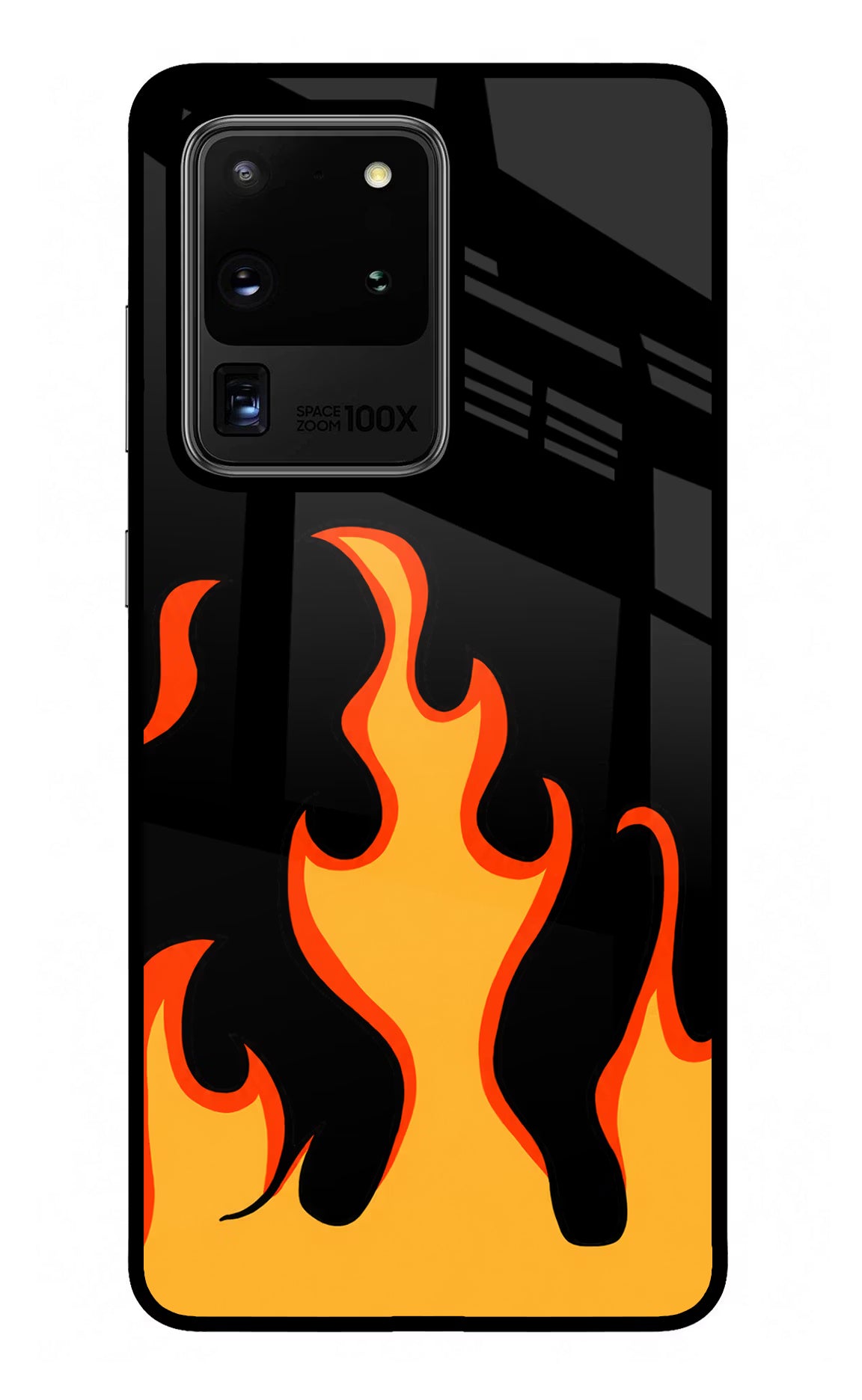 Fired Up – Black Samsung S20 Ultra Back Cover - Fired Up – Black Samsung S20 Ultra Glass Case Back Cover by Casekaro Fired Up – Black Samsung S20 Ultra Glass Case Back Cover by Casekaro