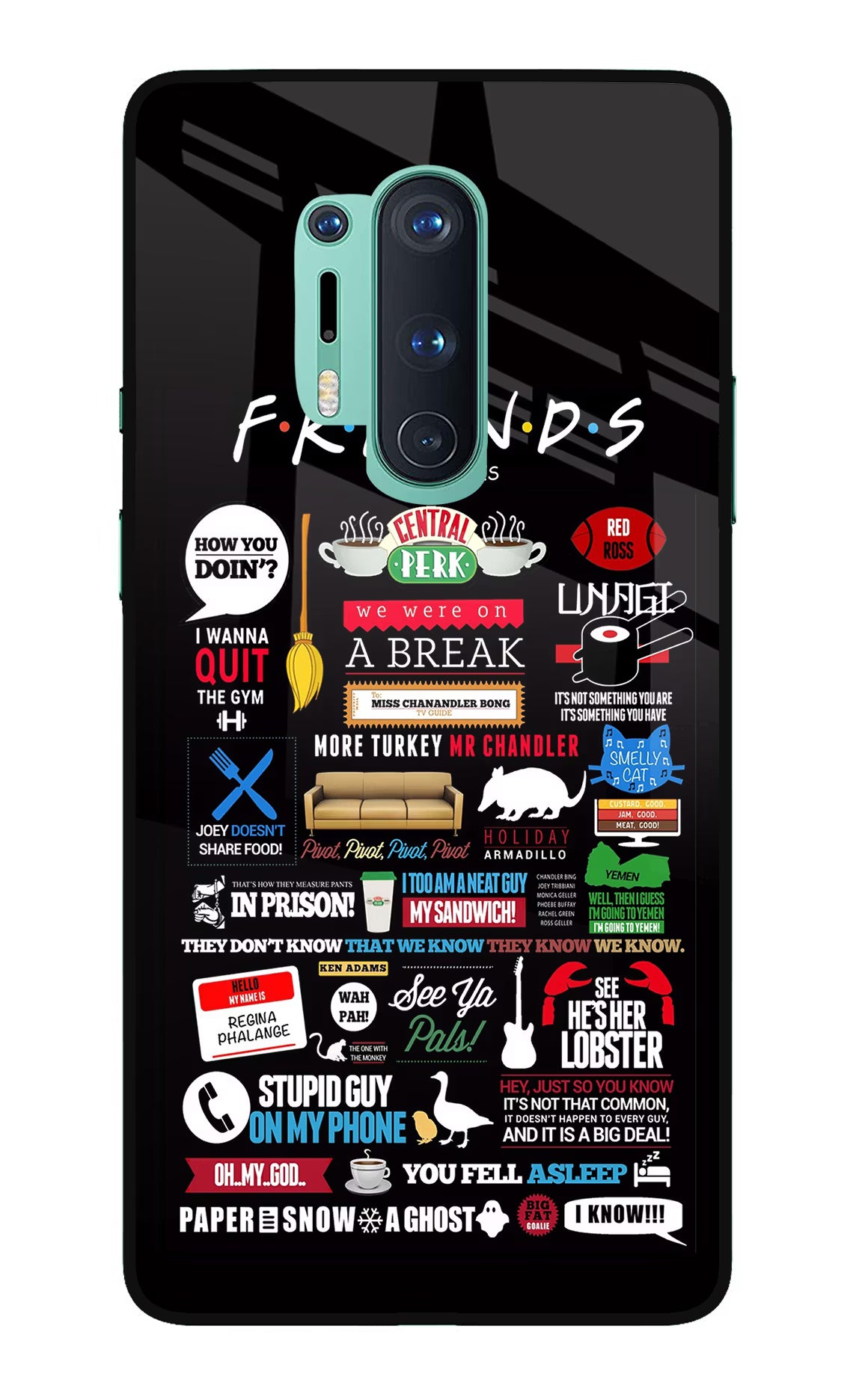 FRIENDS Oneplus 8 Pro Glass Case - FRIENDS Oneplus 8 Pro Glass Case FRIENDS Oneplus 8 Pro Glass Case