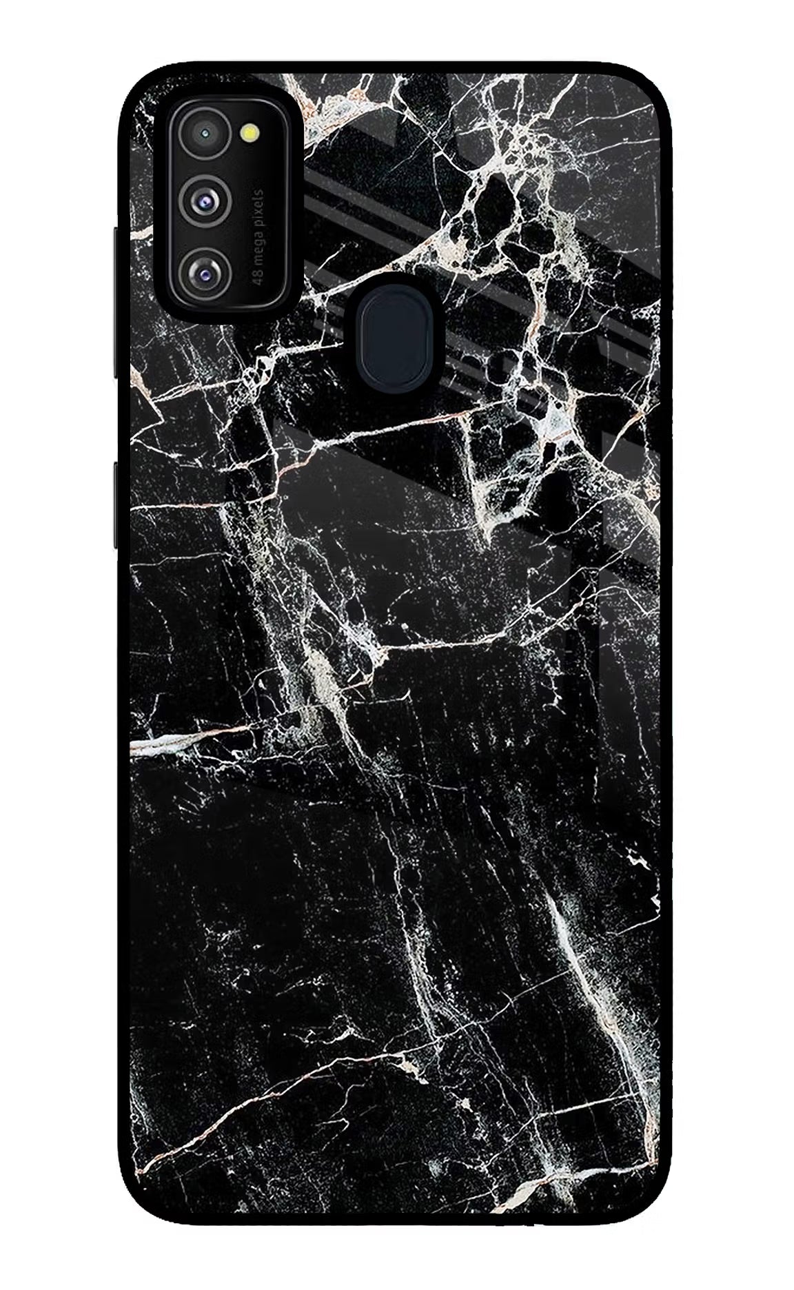 Black Marble Texture Samsung M21 2020 Back Cover - Black Marble Texture Samsung M21 2020 Glass Case Back Cover by Casekaro Black Marble Texture Samsung M21 2020 Glass Case Back Cover by Casekaro