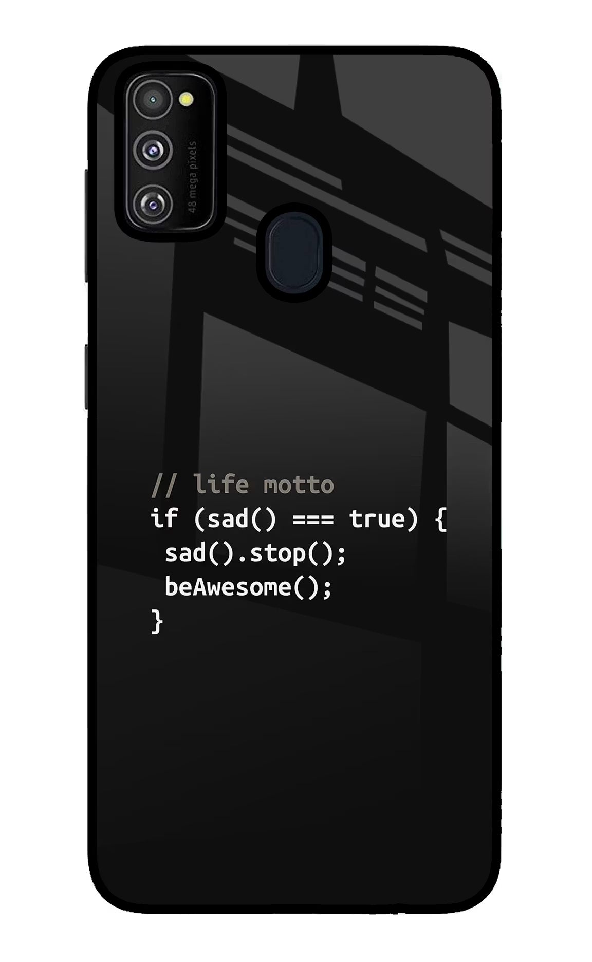 Life Motto Code Samsung M21 2020 Back Cover - Life Motto Code Samsung M21 2020 Glass Case Back Cover by Casekaro Life Motto Code Samsung M21 2020 Glass Case Back Cover by Casekaro