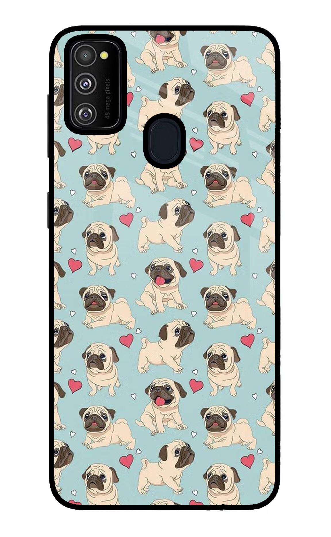 Pug Dog Samsung M21 2020 Back Cover - Pug Dog Samsung M21 2020 Glass Case Back Cover by Casekaro Pug Dog Samsung M21 2020 Glass Case Back Cover by Casekaro