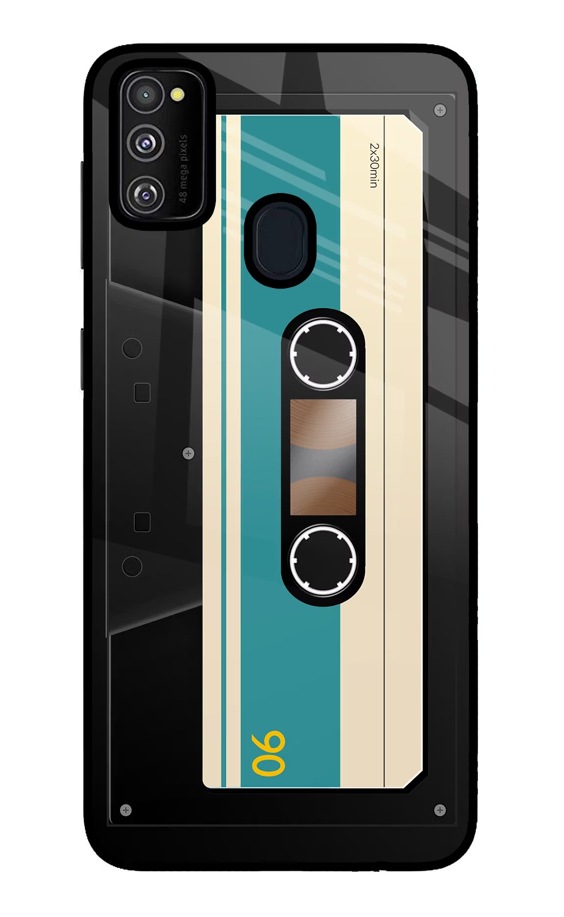 Cassette Samsung M21 2020 Back Cover - Cassette Samsung M21 2020 Glass Case Back Cover by Casekaro Cassette Samsung M21 2020 Glass Case Back Cover by Casekaro