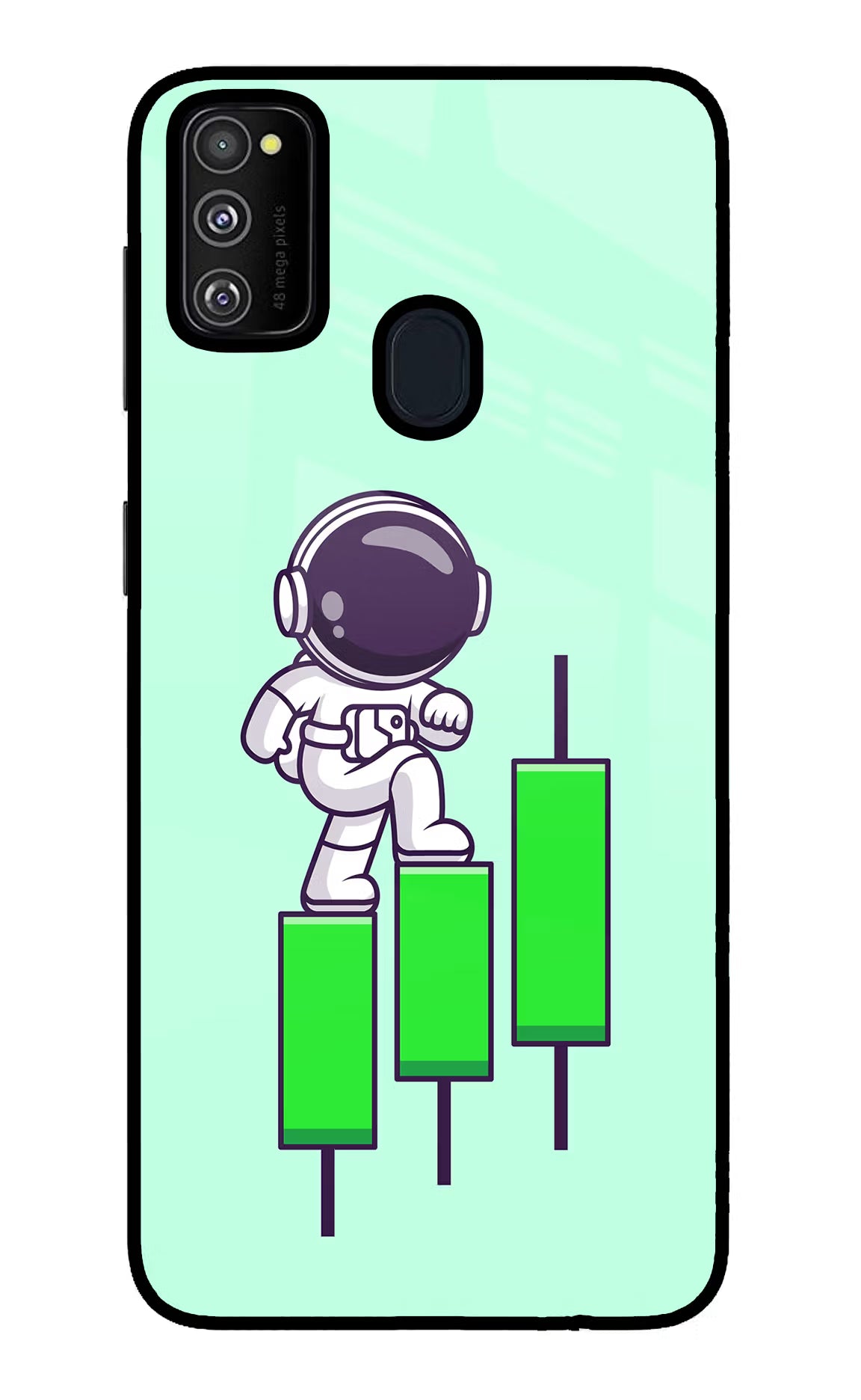 Astronaut Trader Samsung M21 2020 Back Cover - Astronaut Trader Samsung M21 2020 Glass Case Back Cover by Casekaro Astronaut Trader Samsung M21 2020 Glass Case Back Cover by Casekaro