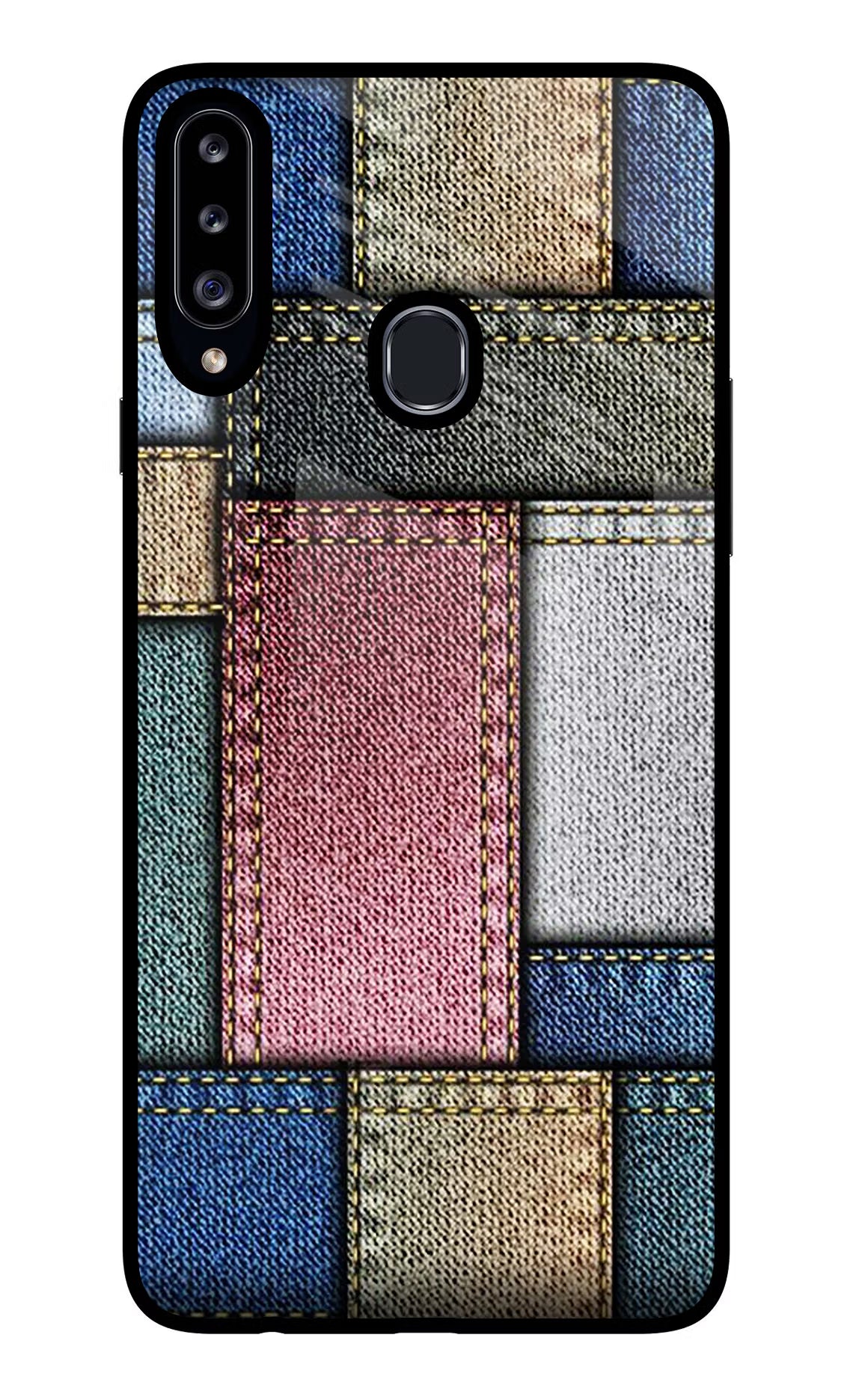Multicolor Jeans Samsung A20s Glass Case - Multicolor Jeans Samsung A20s Glass Case Multicolor Jeans Samsung A20s Glass Case