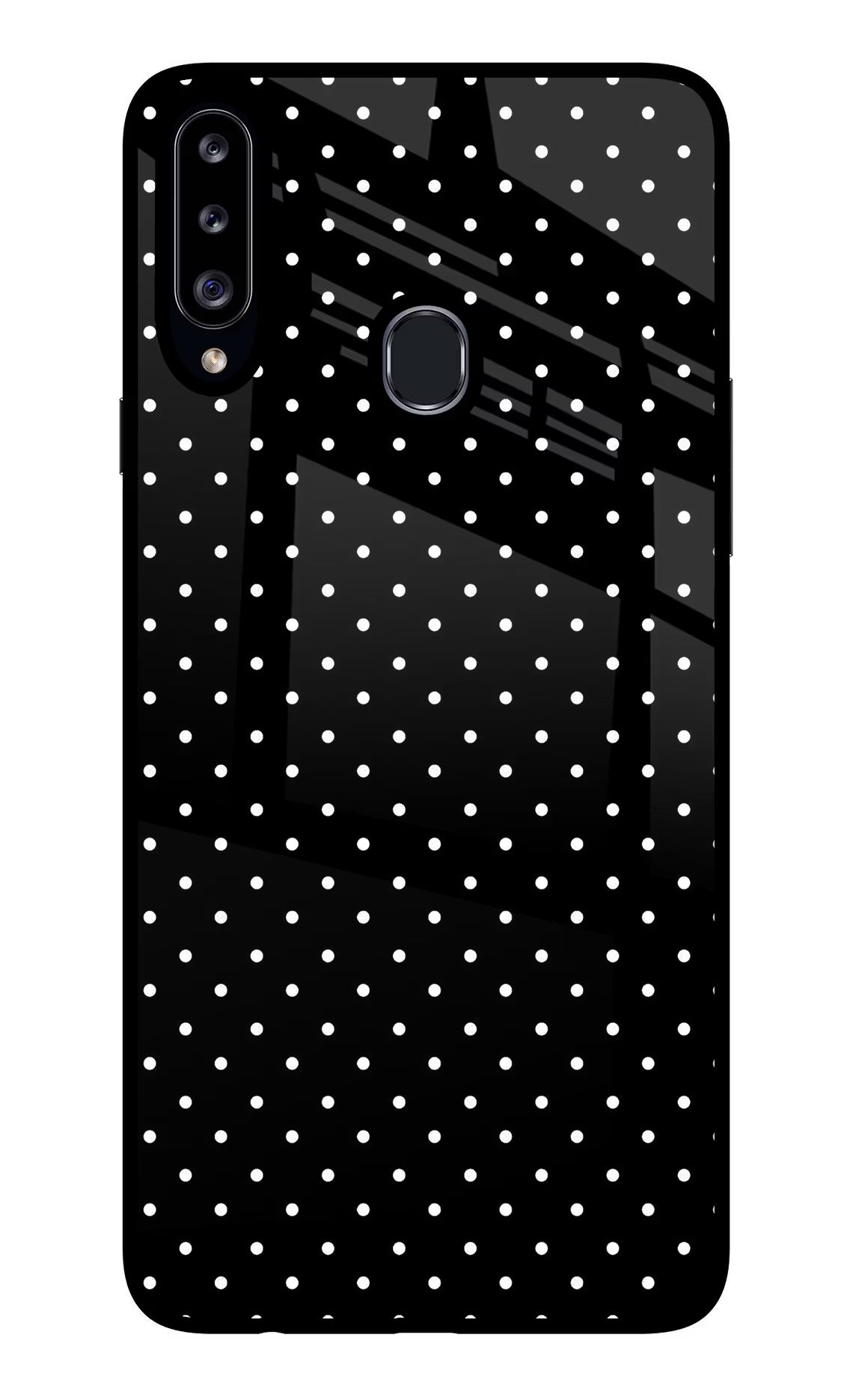 White Dots Samsung A20s Glass Case - White Dots Samsung A20s Glass Case White Dots Samsung A20s Glass Case
