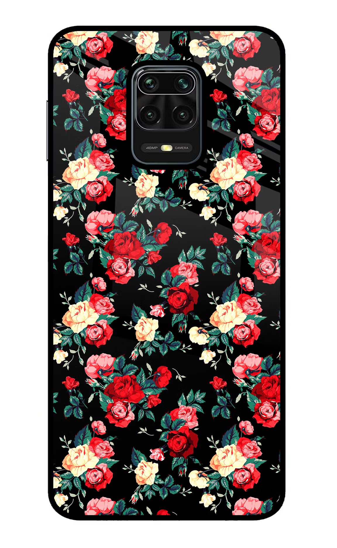 Rose Pattern Redmi Note 9 Pro/Pro Max Glass Case - Rose Pattern Redmi Note 9 Pro/Pro Max Glass Case Rose Pattern Redmi Note 9 Pro/Pro Max Glass Case