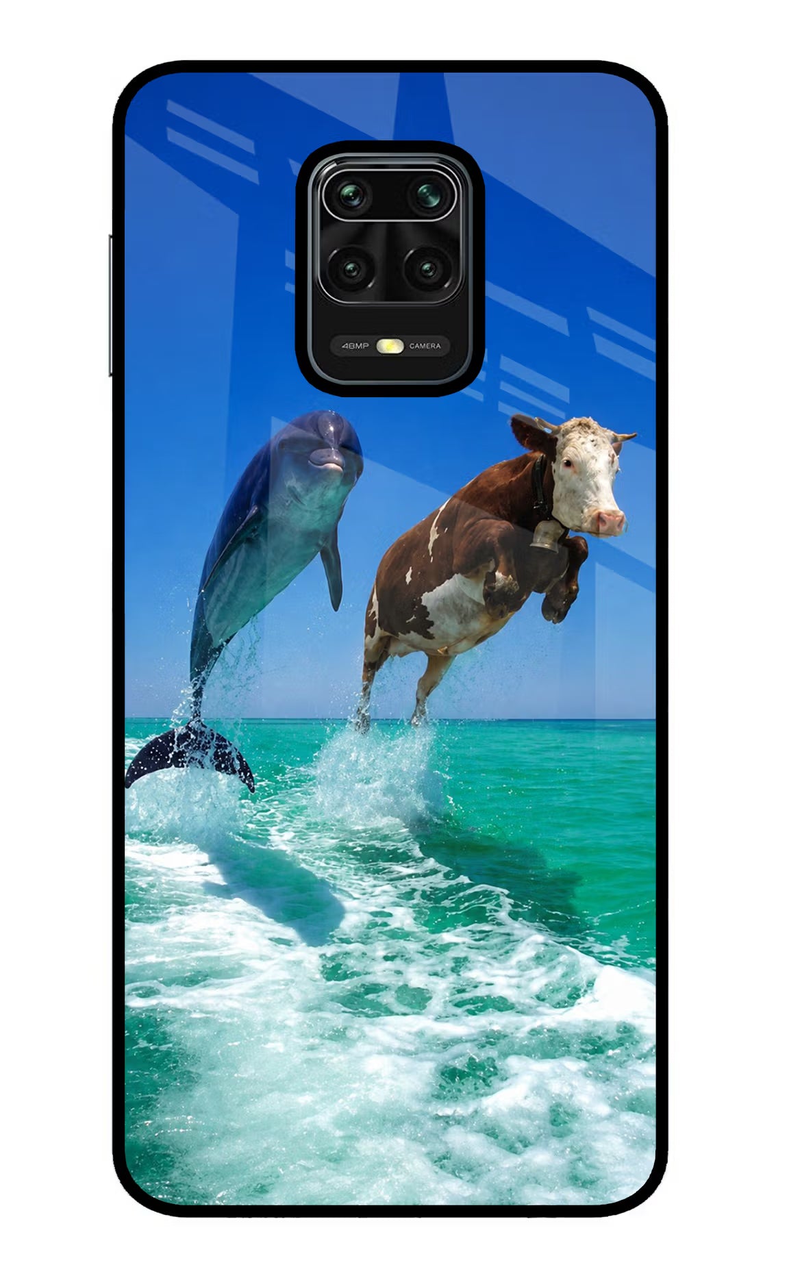 Dolphin vs Cow Redmi Note 9 Pro/Pro Max Glass Case - Dolphin vs Cow Redmi Note 9 Pro/Pro Max Glass Case Dolphin vs Cow Redmi Note 9 Pro/Pro Max Glass Case