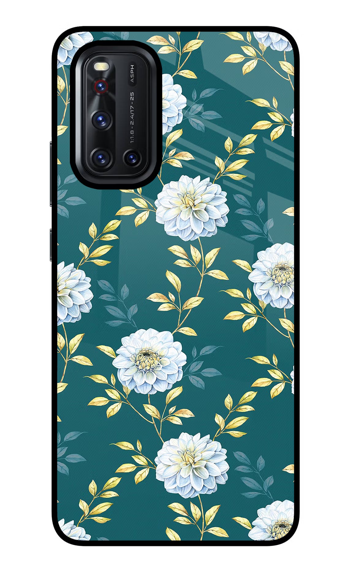 Flowers Vivo V19 Back Cover - Flowers Vivo V19 Glass Case Back Cover by Casekaro Flowers Vivo V19 Glass Case Back Cover by Casekaro